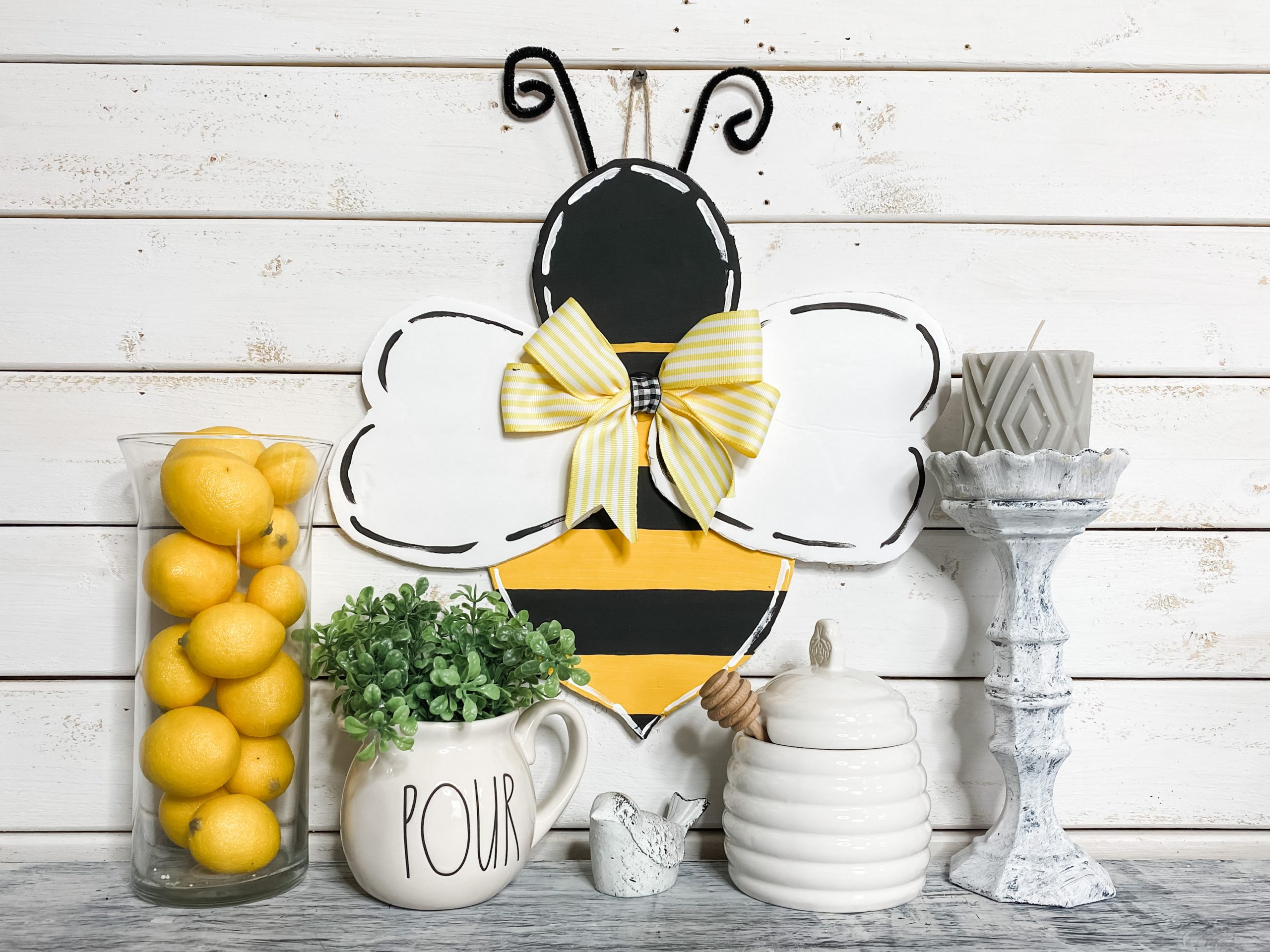 DIY Bumble Bee Door Hanger with Free Template