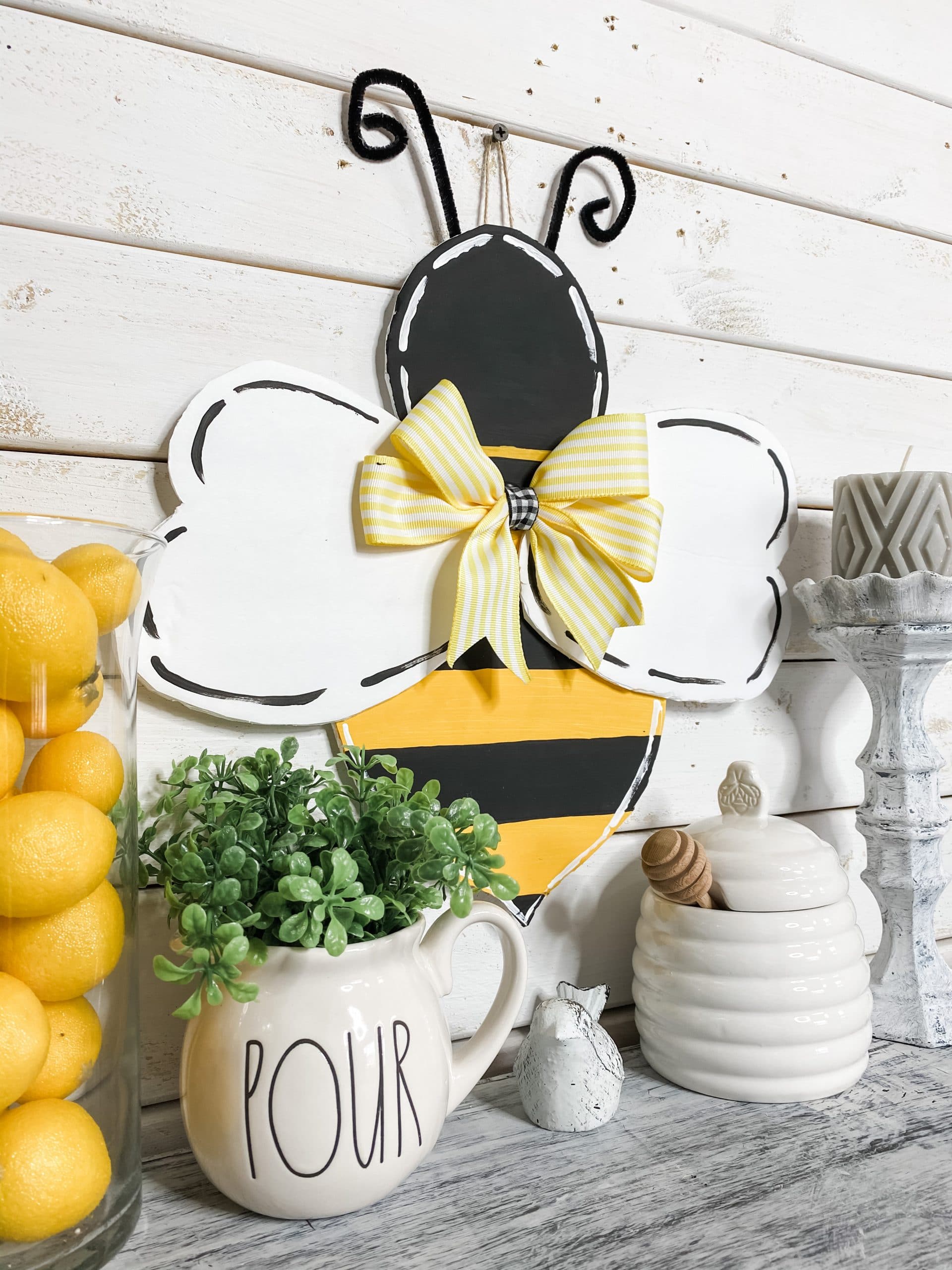 DIY Bumble Bee Door Hanger with Free Template