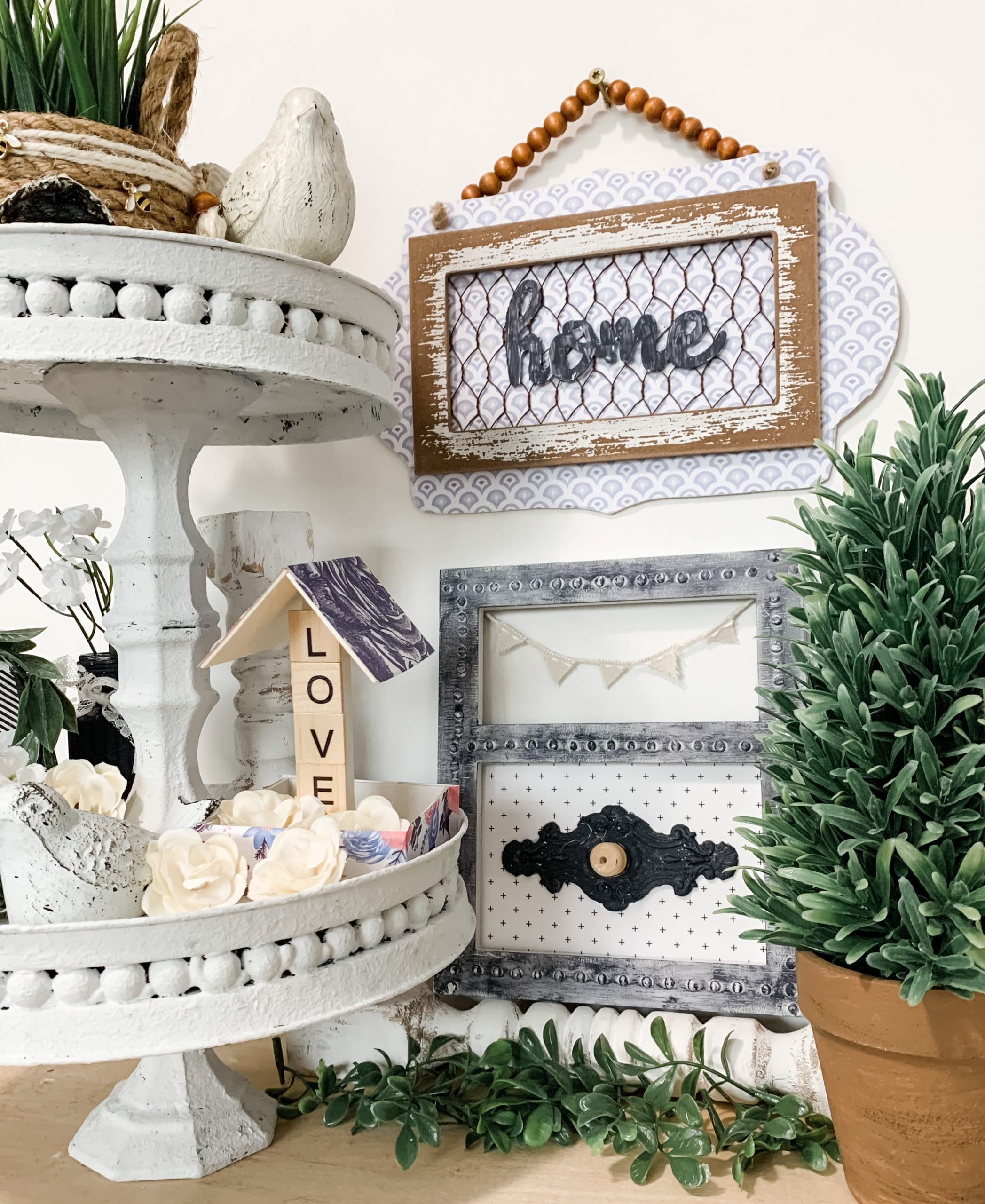 DIY Dollar Tree Burner Cover Tiered Tray