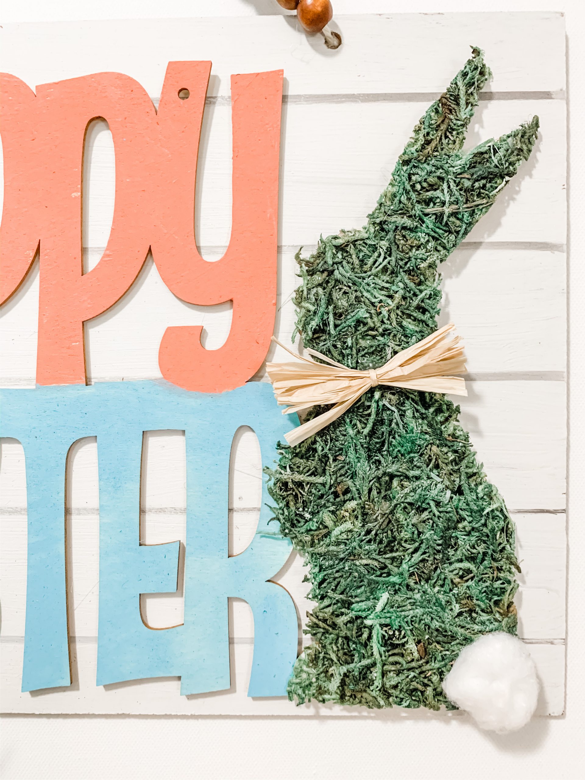 Dollar Tree Mossy Bunny Easter Decor DIY
