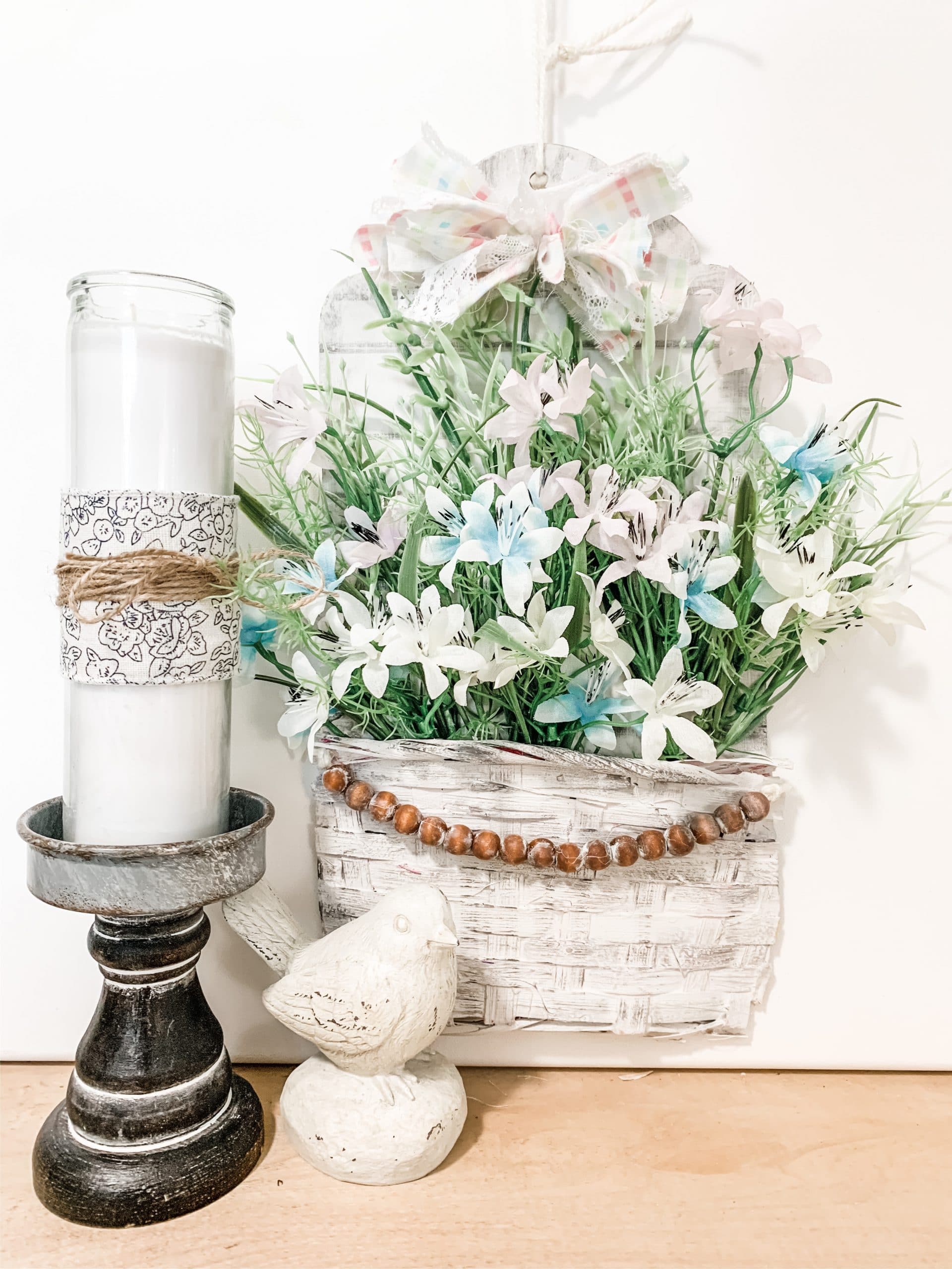 DIY Flower Basket Spring Decor