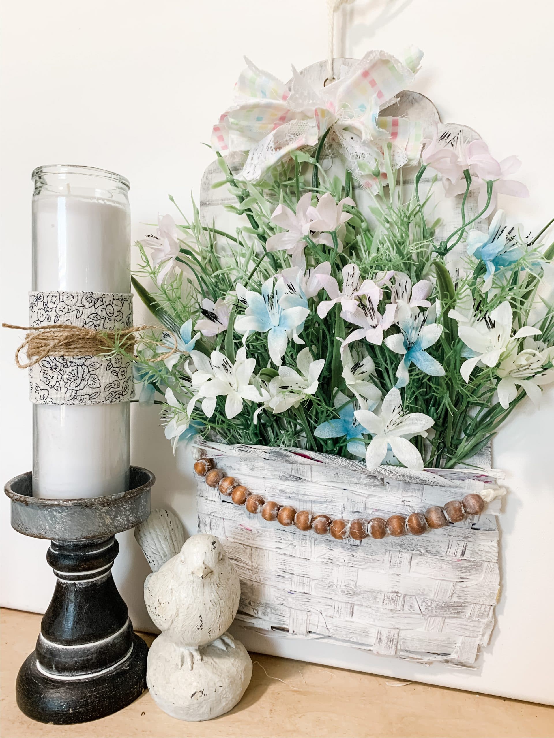 DIY Flower Basket Spring Decor