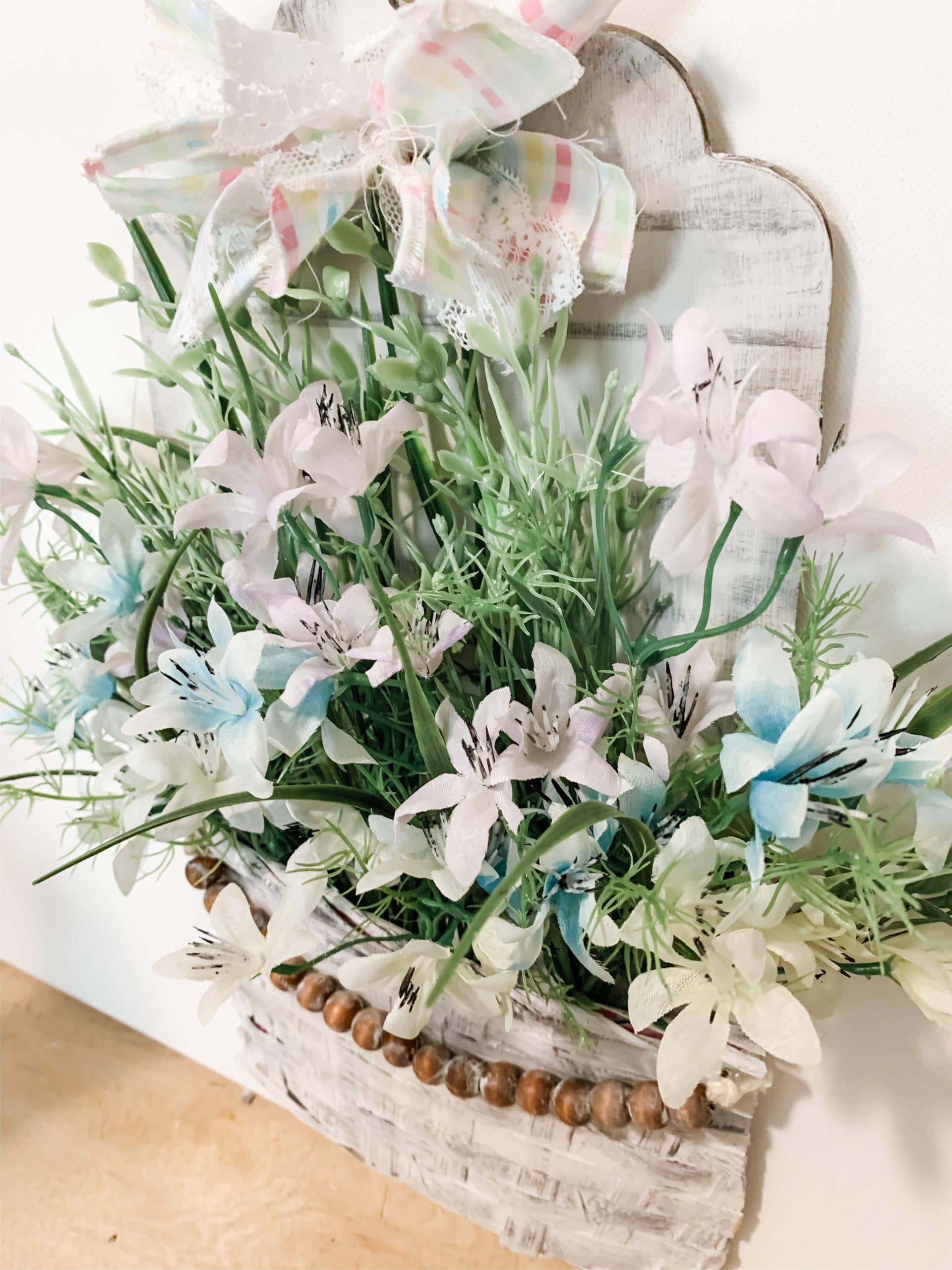 DIY Flower Basket Spring Decor