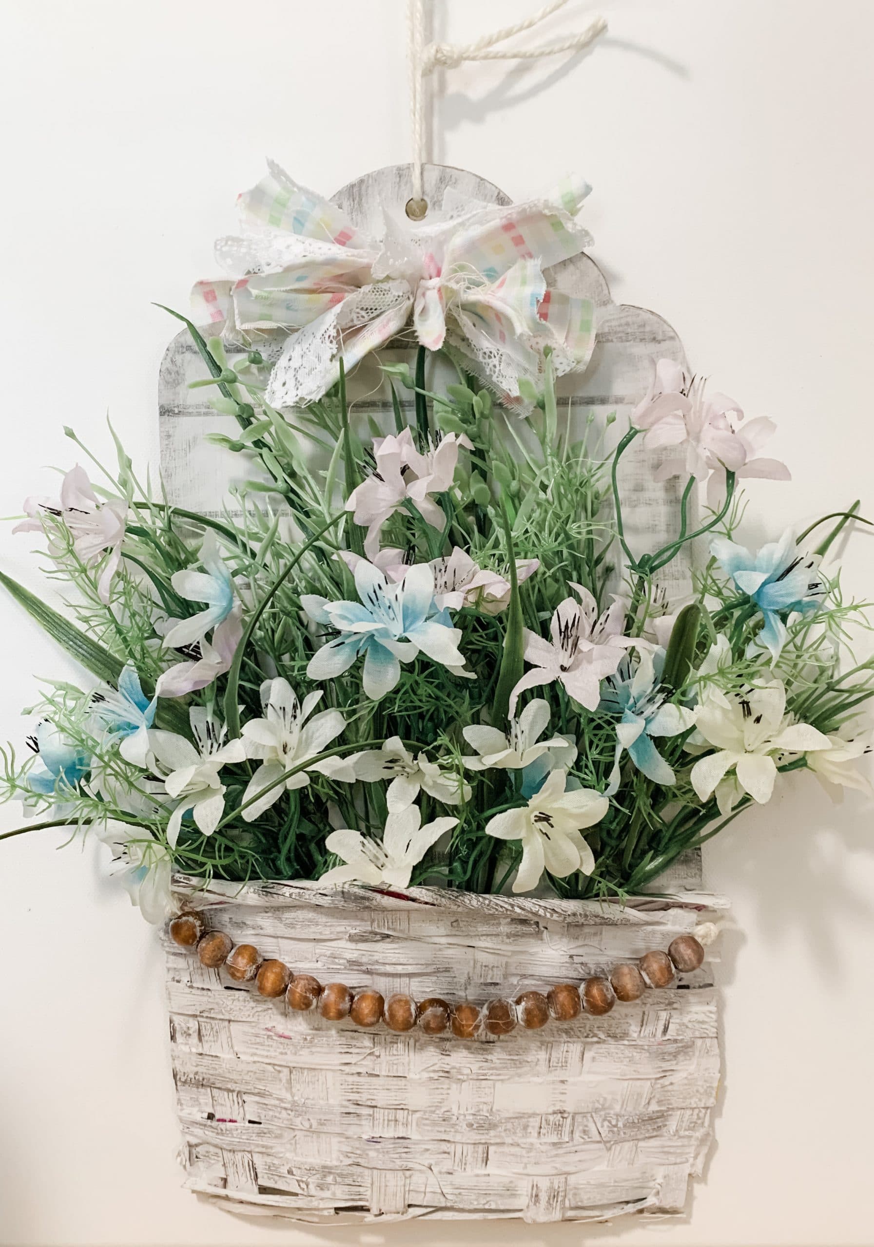 DIY Flower Basket Spring Decor