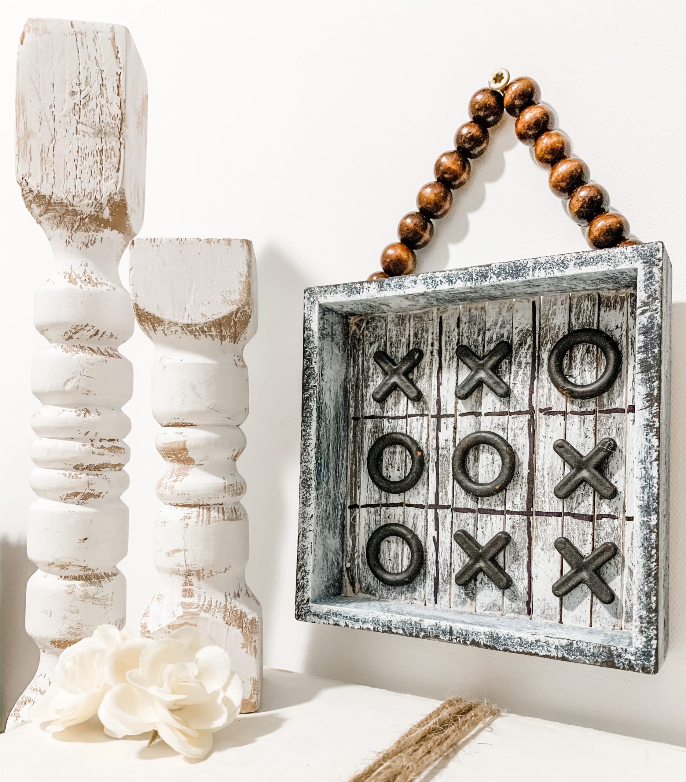 DIY Rustic Dollar Tree Tic-Tac-Toe Decor