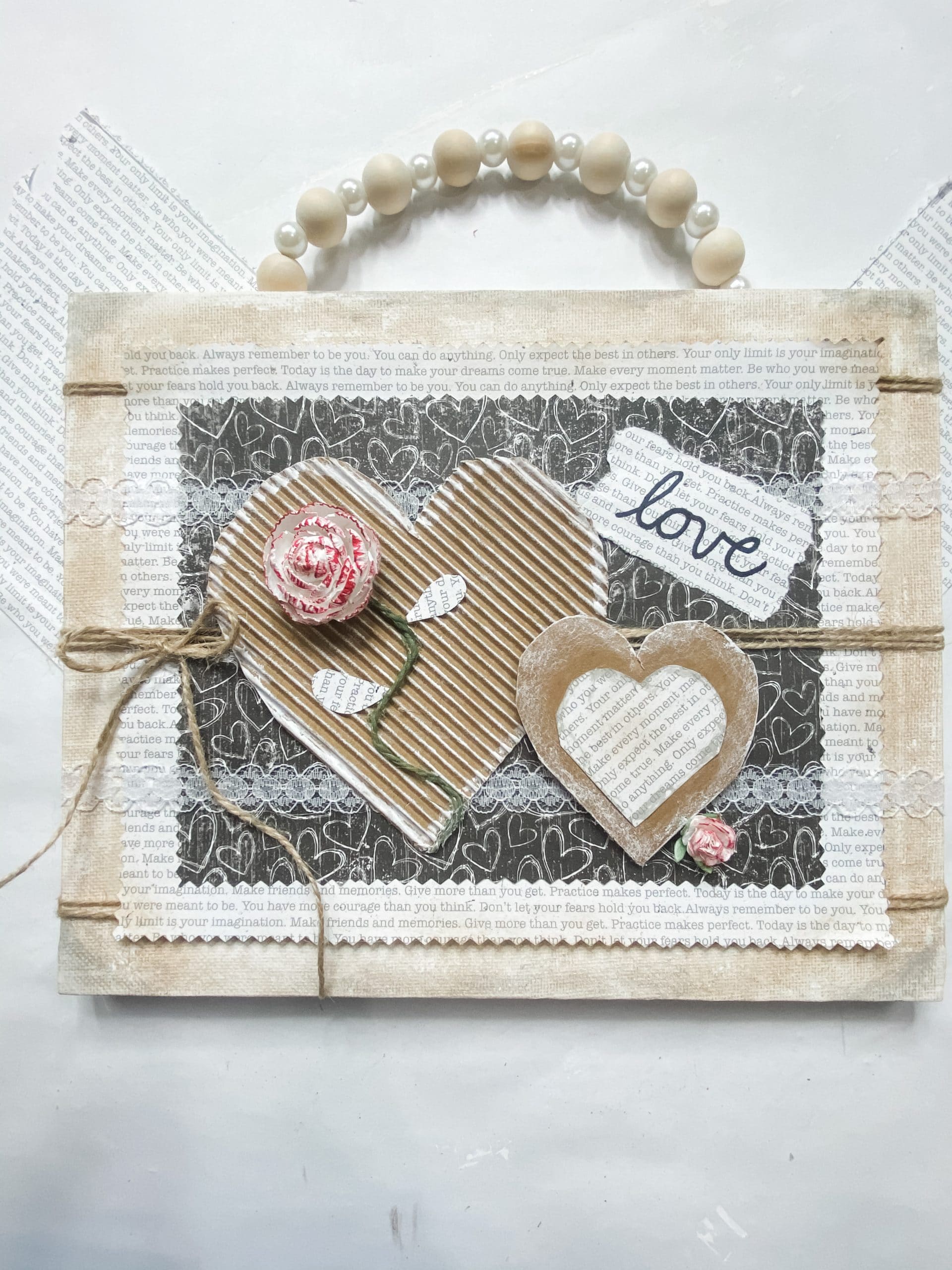 Valentine's Day Paper Craft DIY Shabby Chic Decor