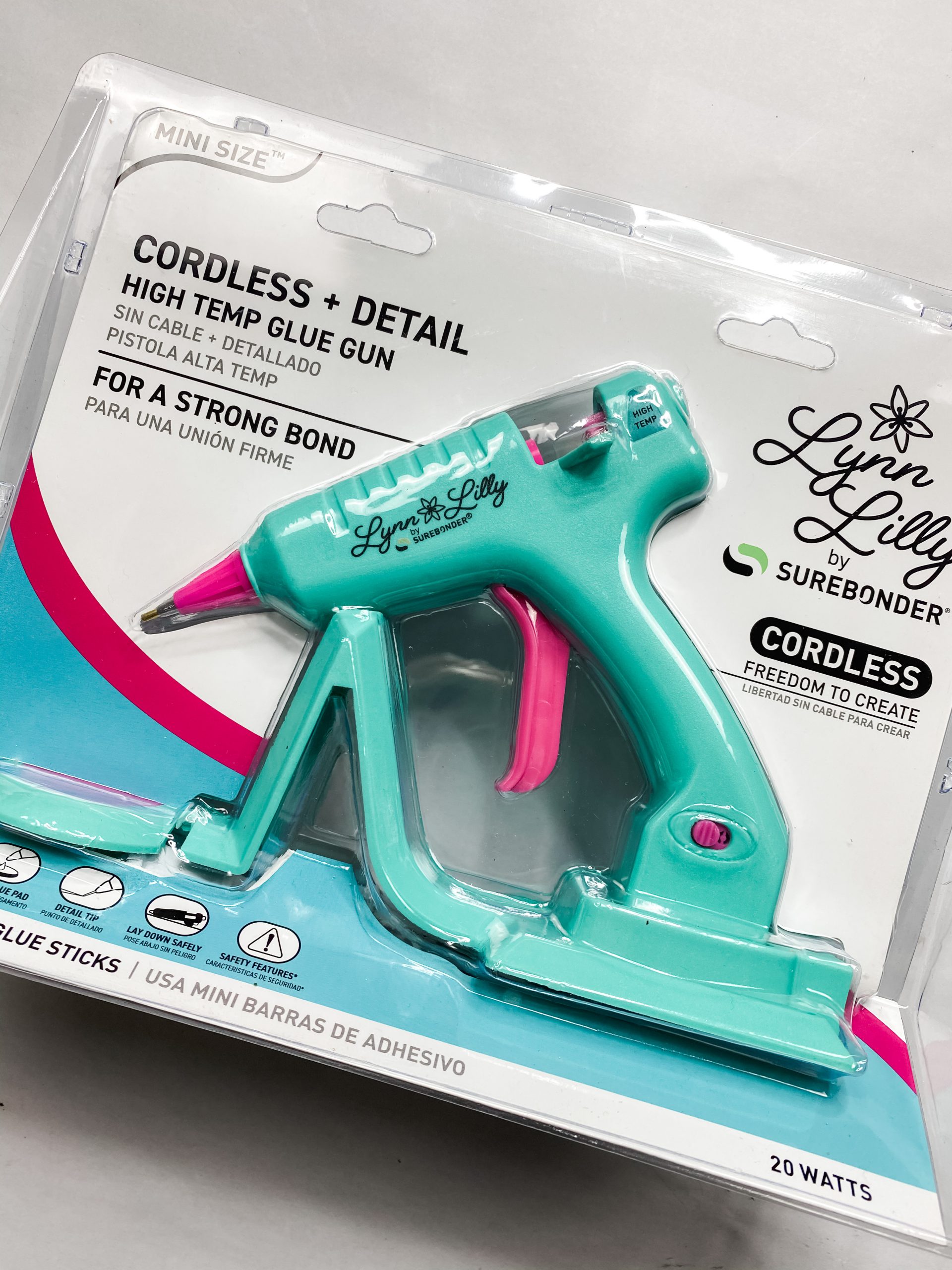 Lynn Lilly Cordless High Temp Mini Detail Gun-Teal/Pink -LYNN195F