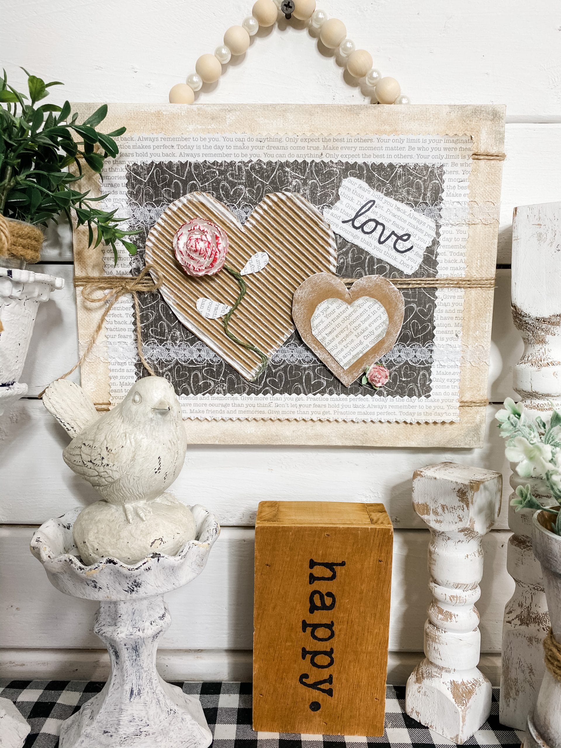 Valentine's Day Paper Craft DIY Shabby Chic Decor