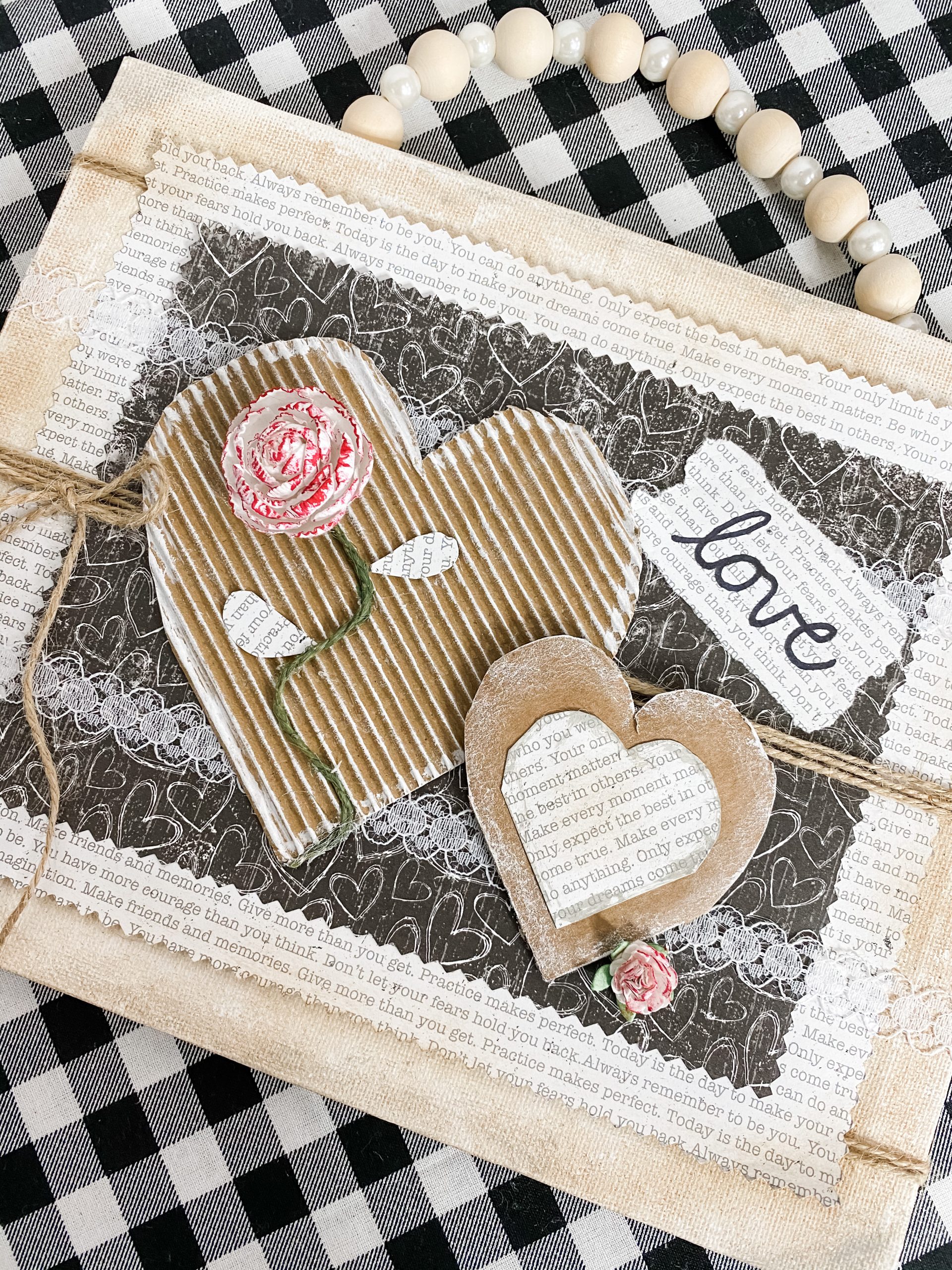 Valentine's Day Paper Craft DIY Shabby Chic Decor