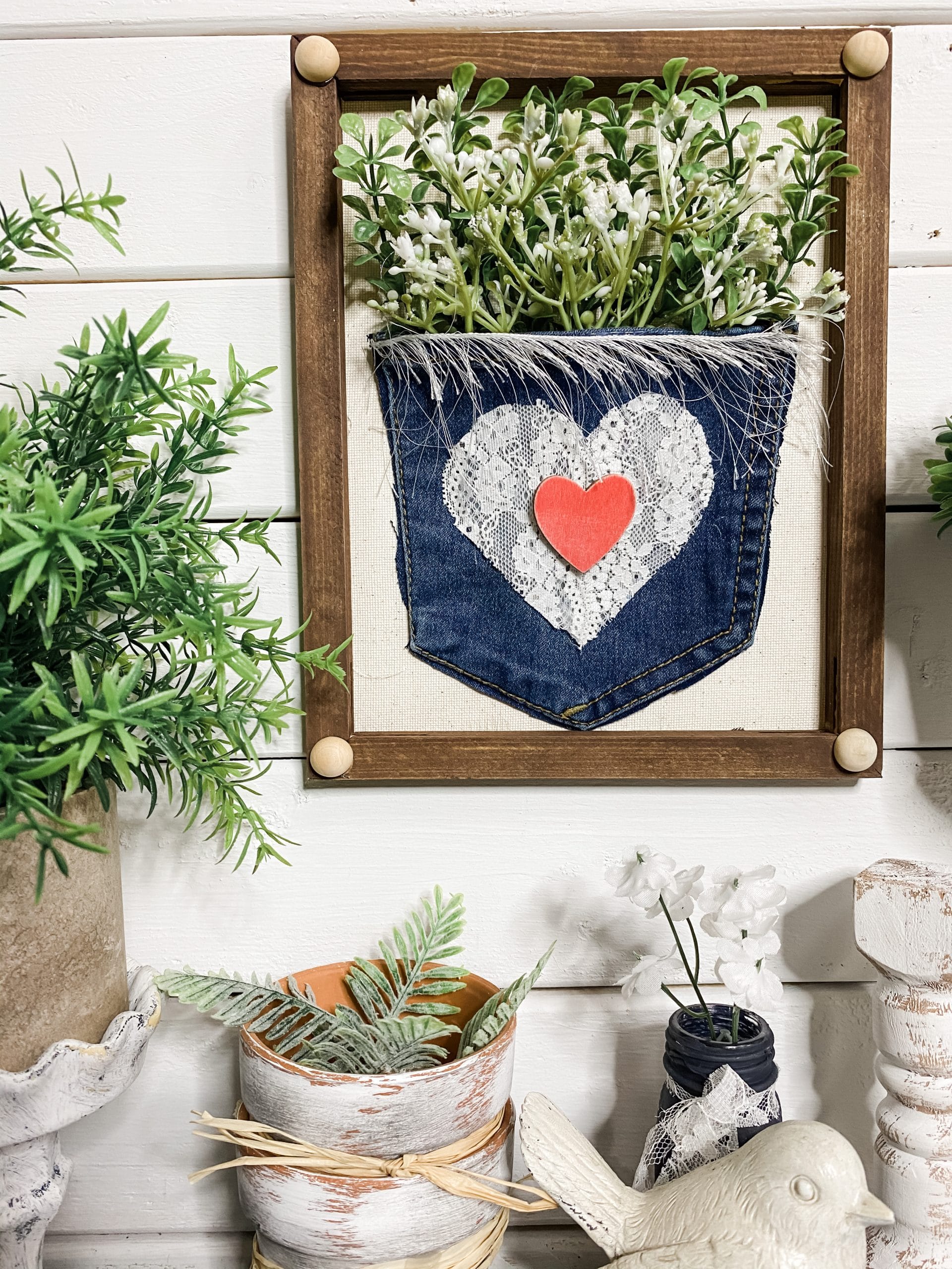 Old Pair of Jeans into DIY Spring Decor