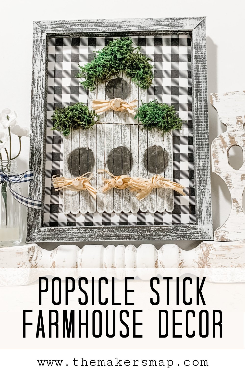 Popsicle Stick Birdhouse DIY Farmhouse Decor