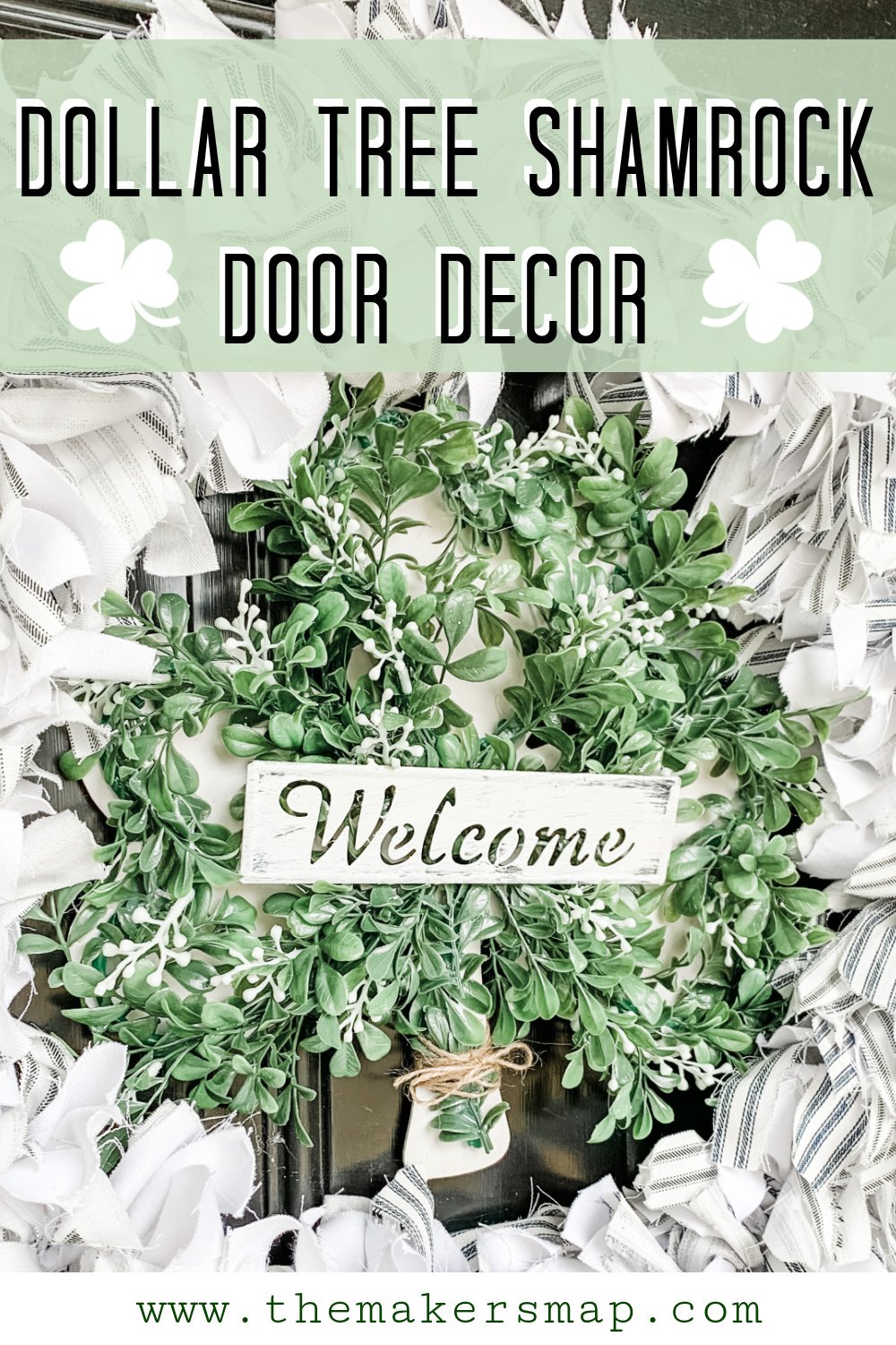 St Patrick's Day Shamrock DIY Door Decor