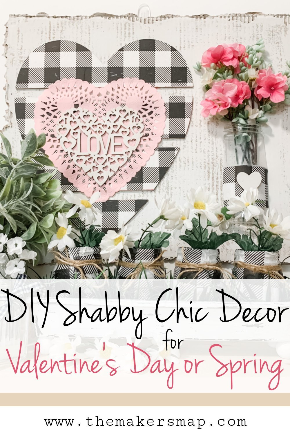 Valentine's Day or Spring Decor with Fake Flowers