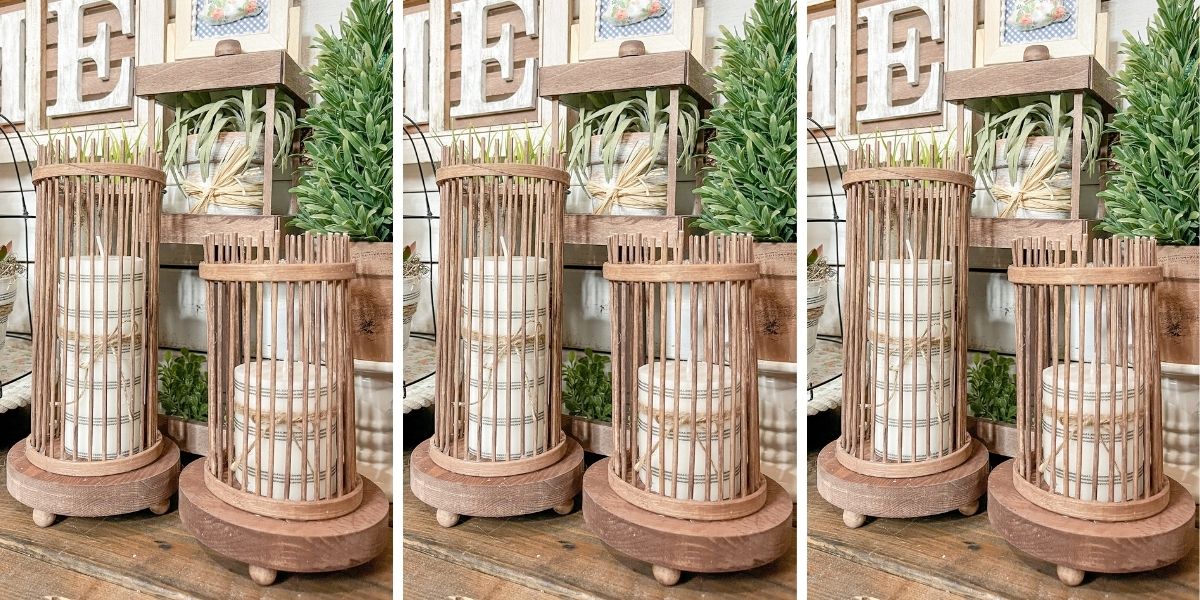 DIY Dollar Tree Farmhouse Candle Bases