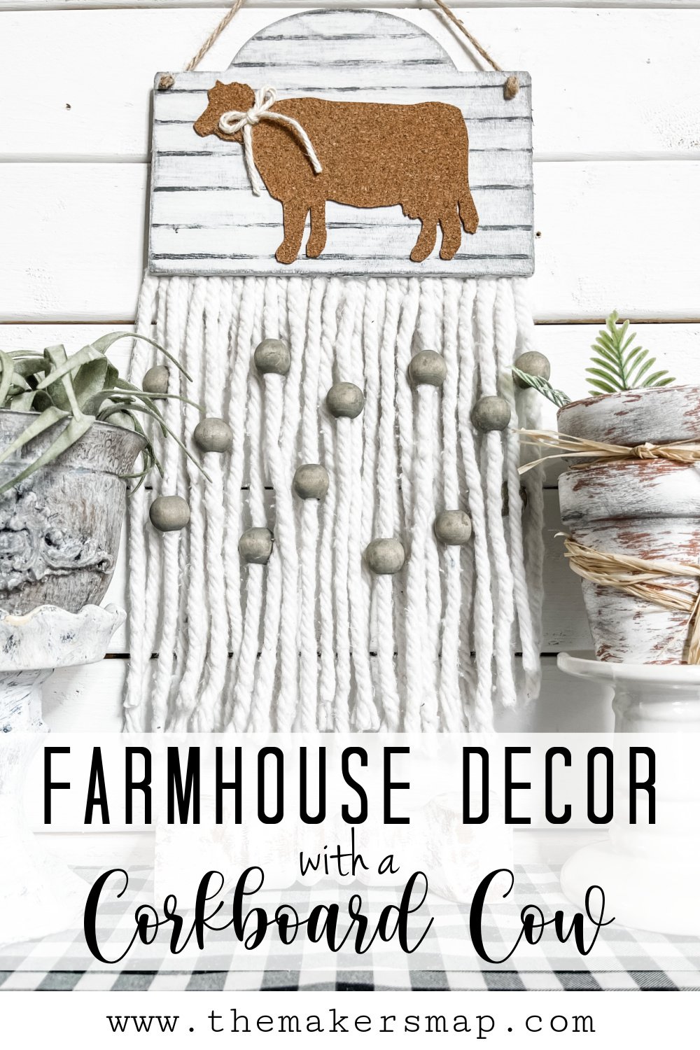 DIY Farmhouse Decor with Corkboard Cow