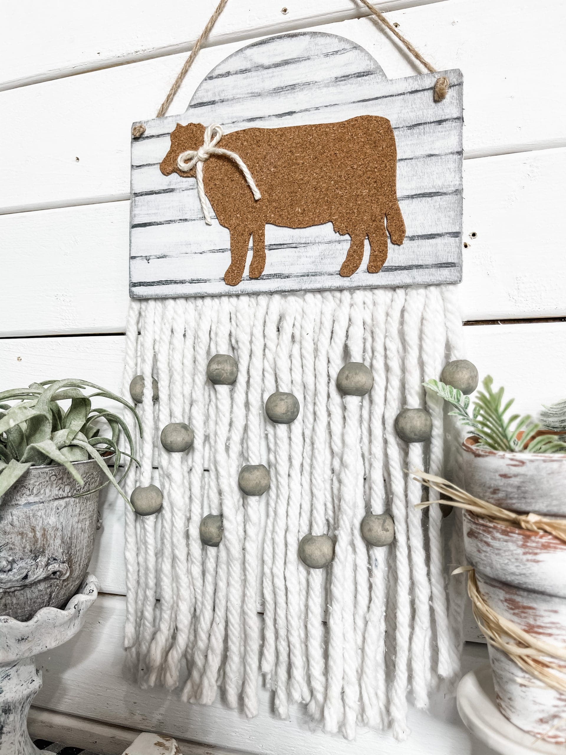 DIY Farmhouse Decor with Corkboard Cow