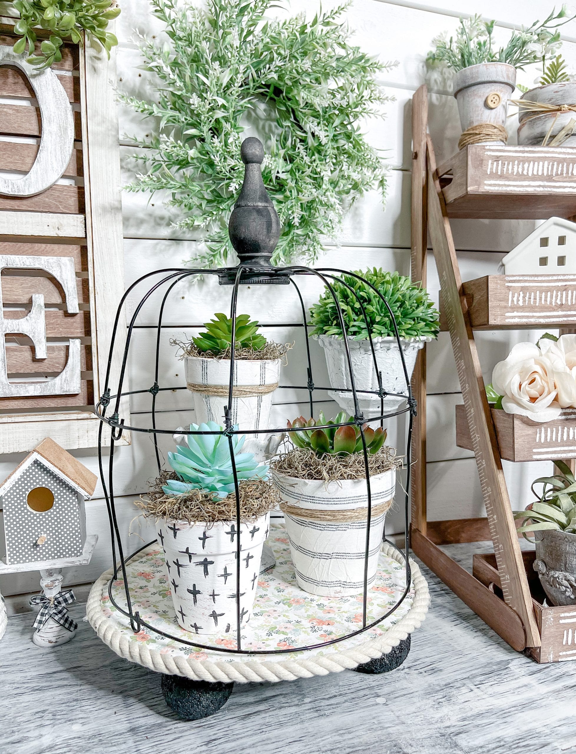 DIY Dollar Tree Shabby Chic Birdcage