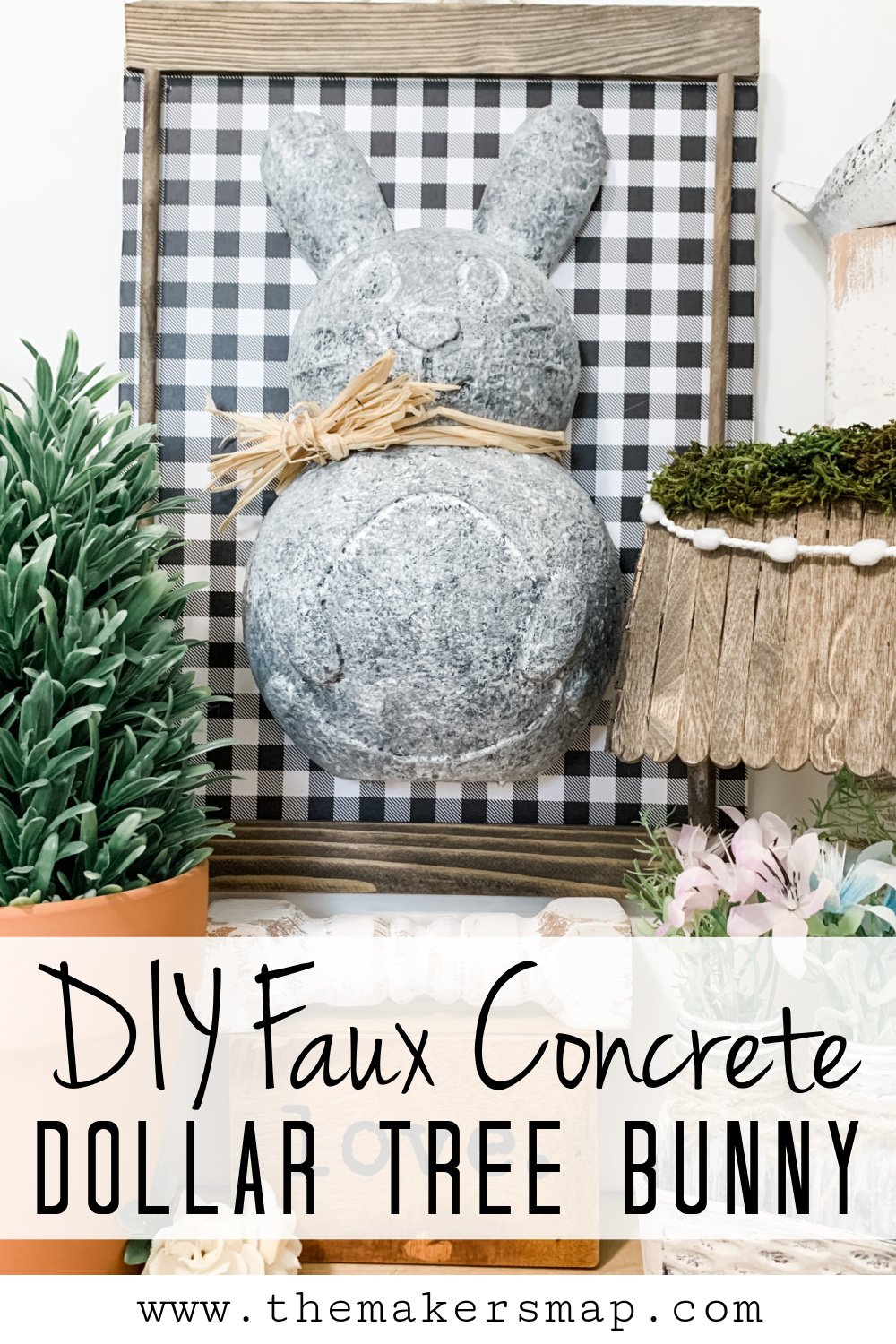 Dollar Tree DIY Concrete Bunny