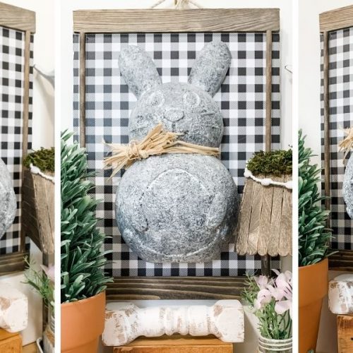 Dollar Tree Mossy Bunny Easter Decor DIY - Easy Easter Decor