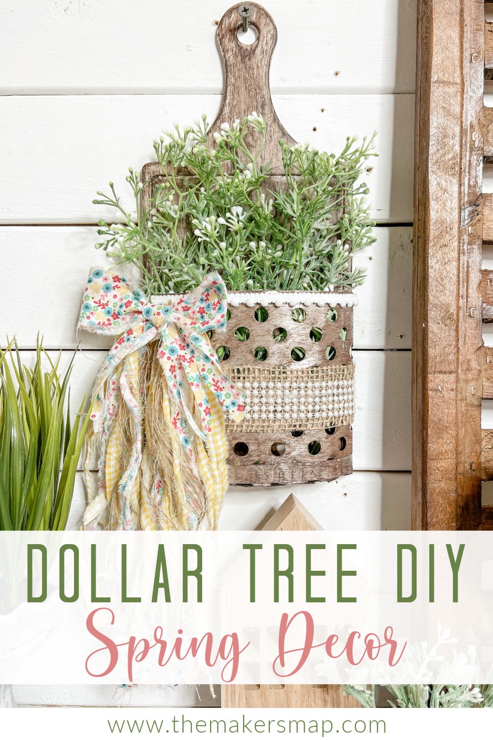 Dollar Tree DIY Faux Metal Bucket Spring Decor