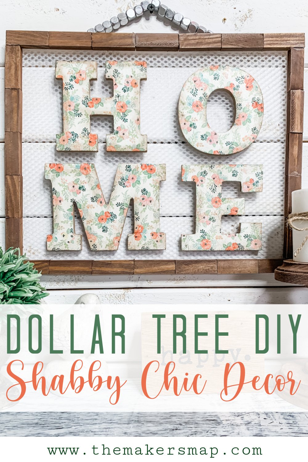 Dollar Tree DIY Shabby Chic Home Sign
