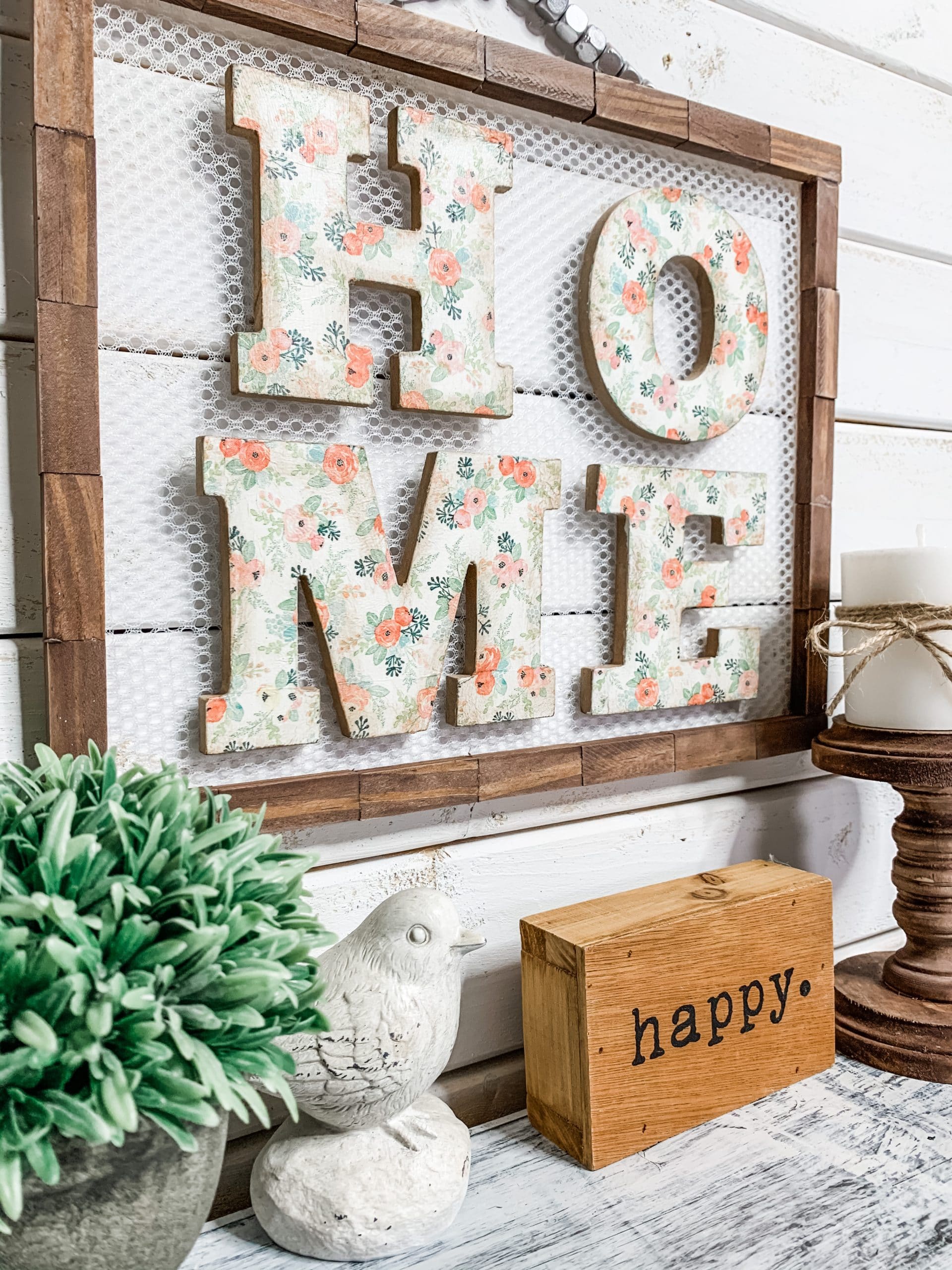 Dollar Tree DIY Shabby Chic Home Sign