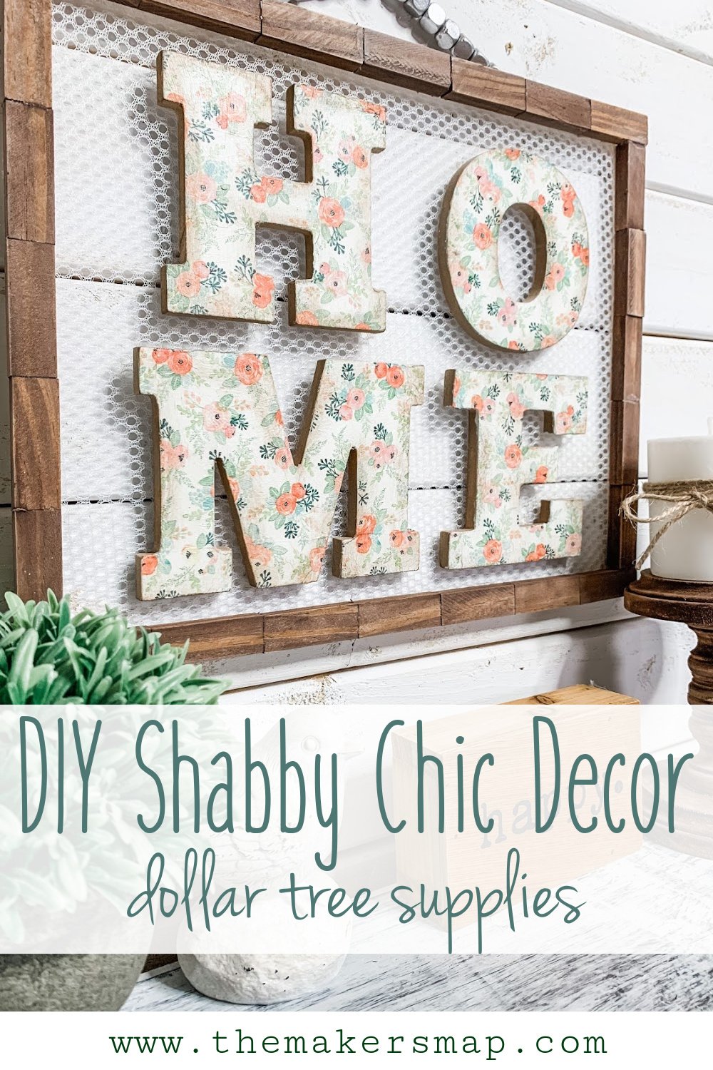 Dollar Tree DIY Shabby Chic Home Sign