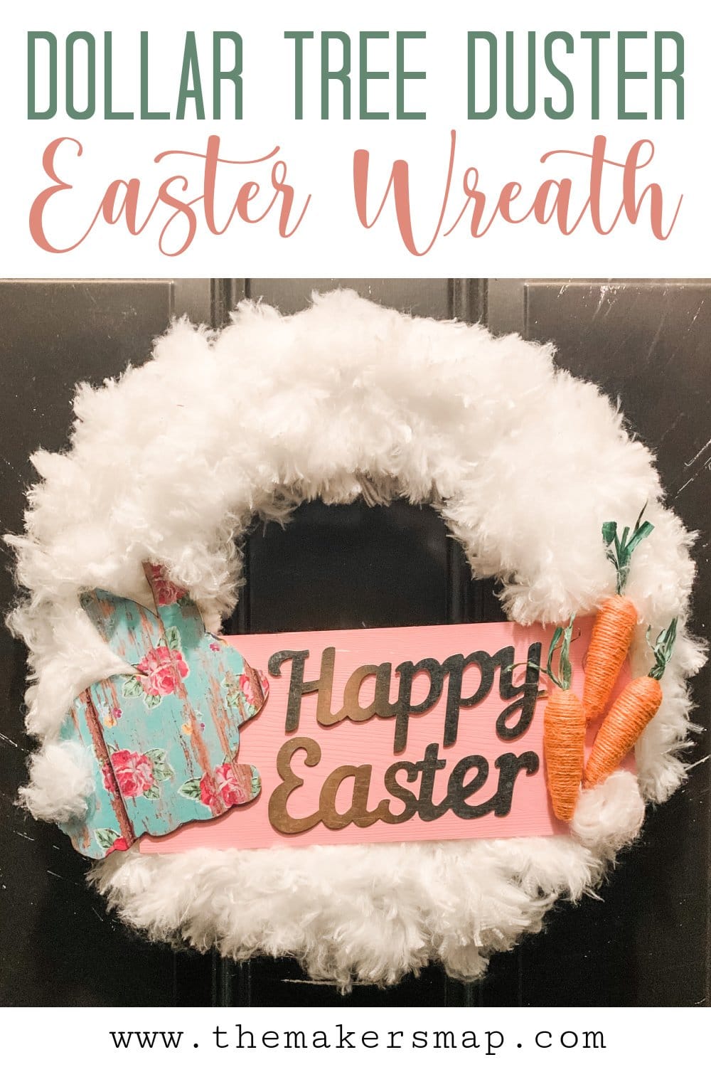  Dollar Tree Duster DIY Easter Wreath