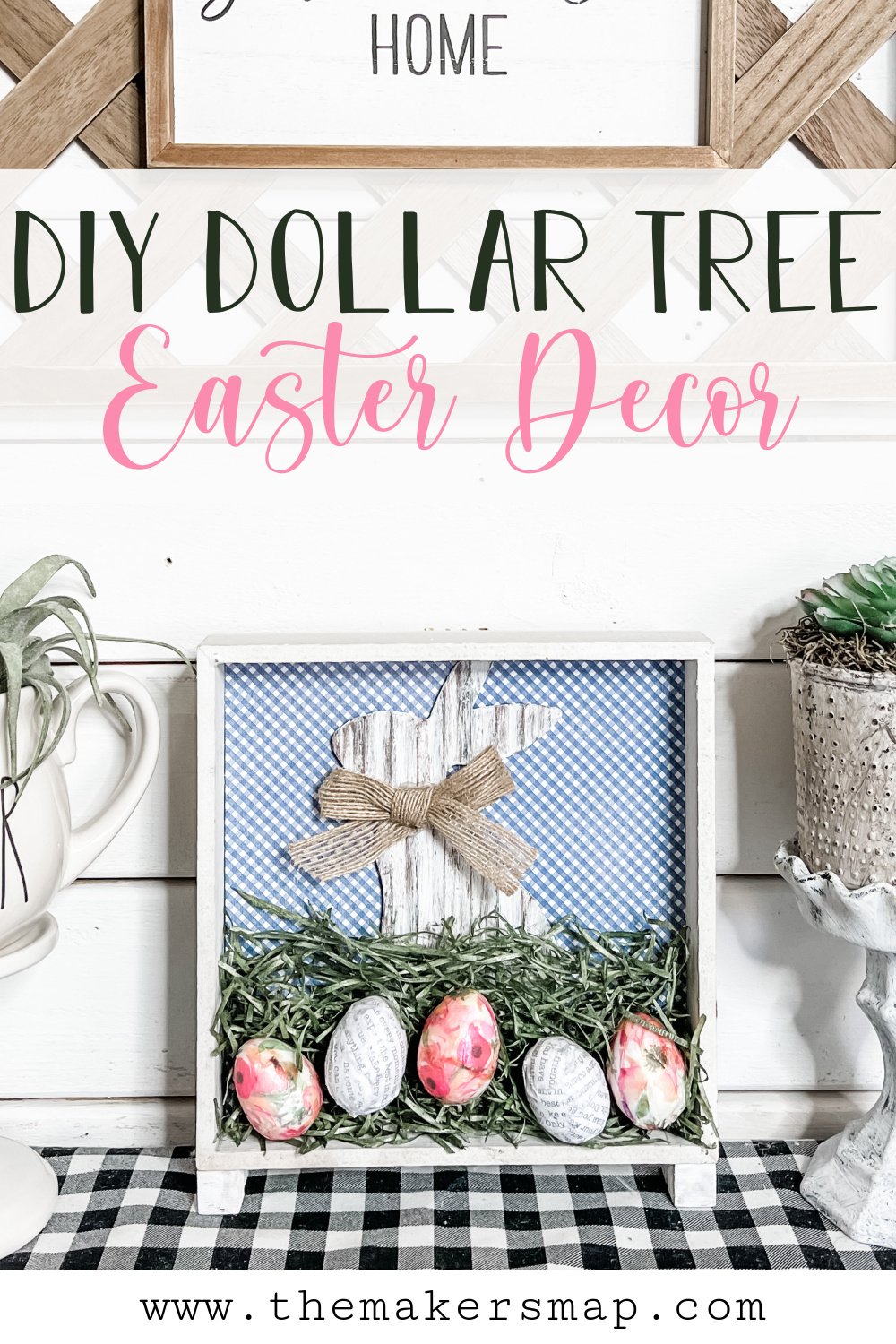 DIY Dollar Tree Easter Decor with Decoupaged Eggs