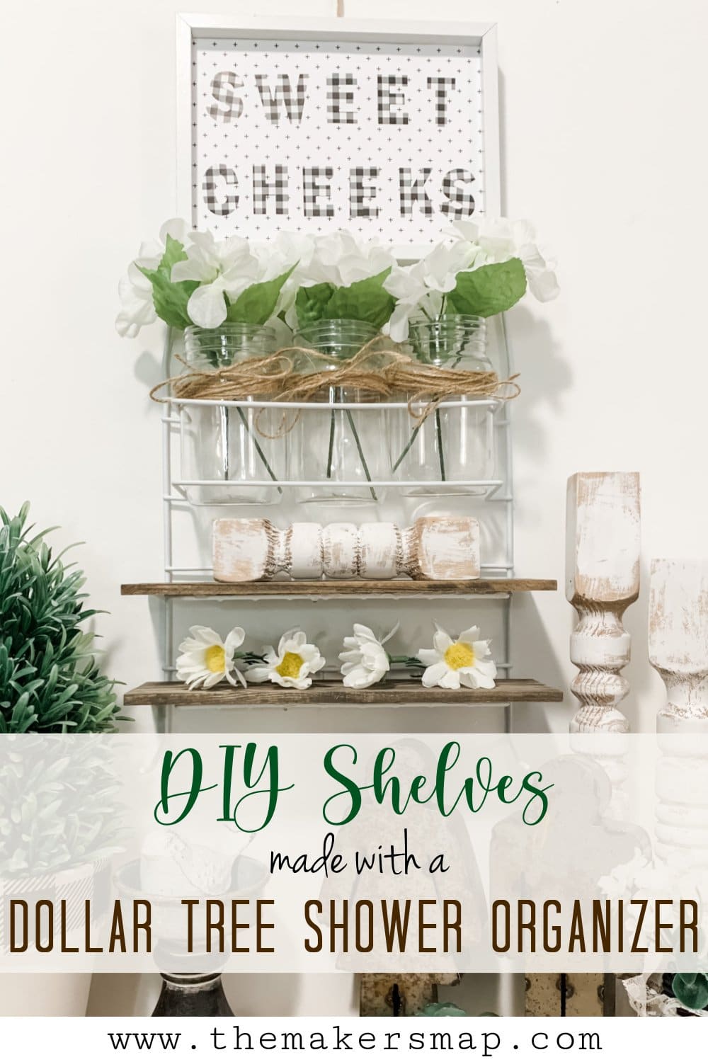 Dollar Tree Shower Organizer DIY Shelves