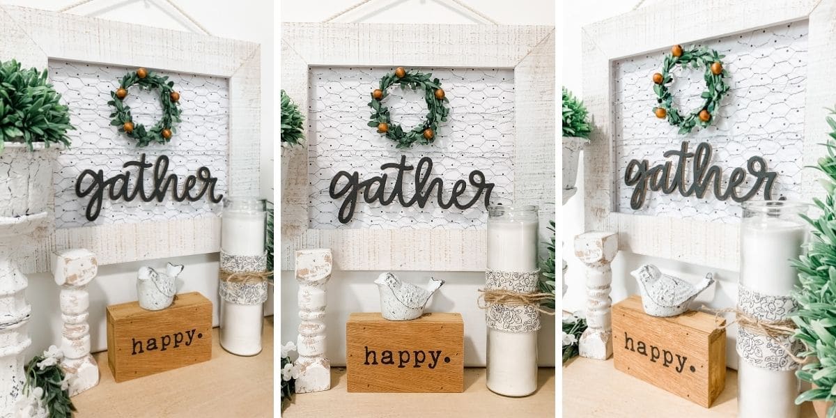 DIY Chicken Wire Gather Sign