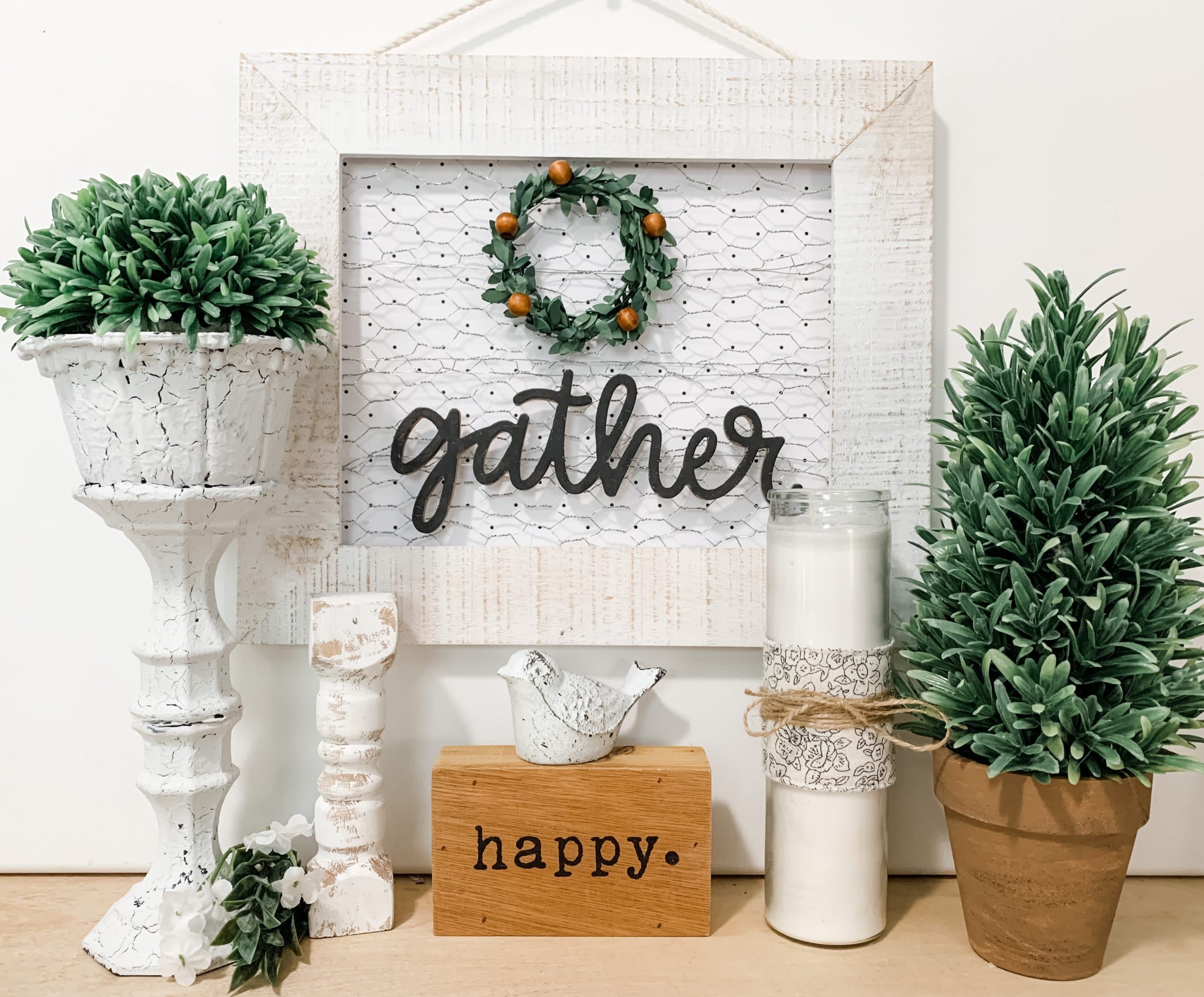 DIY Chicken Wire Gather Sign