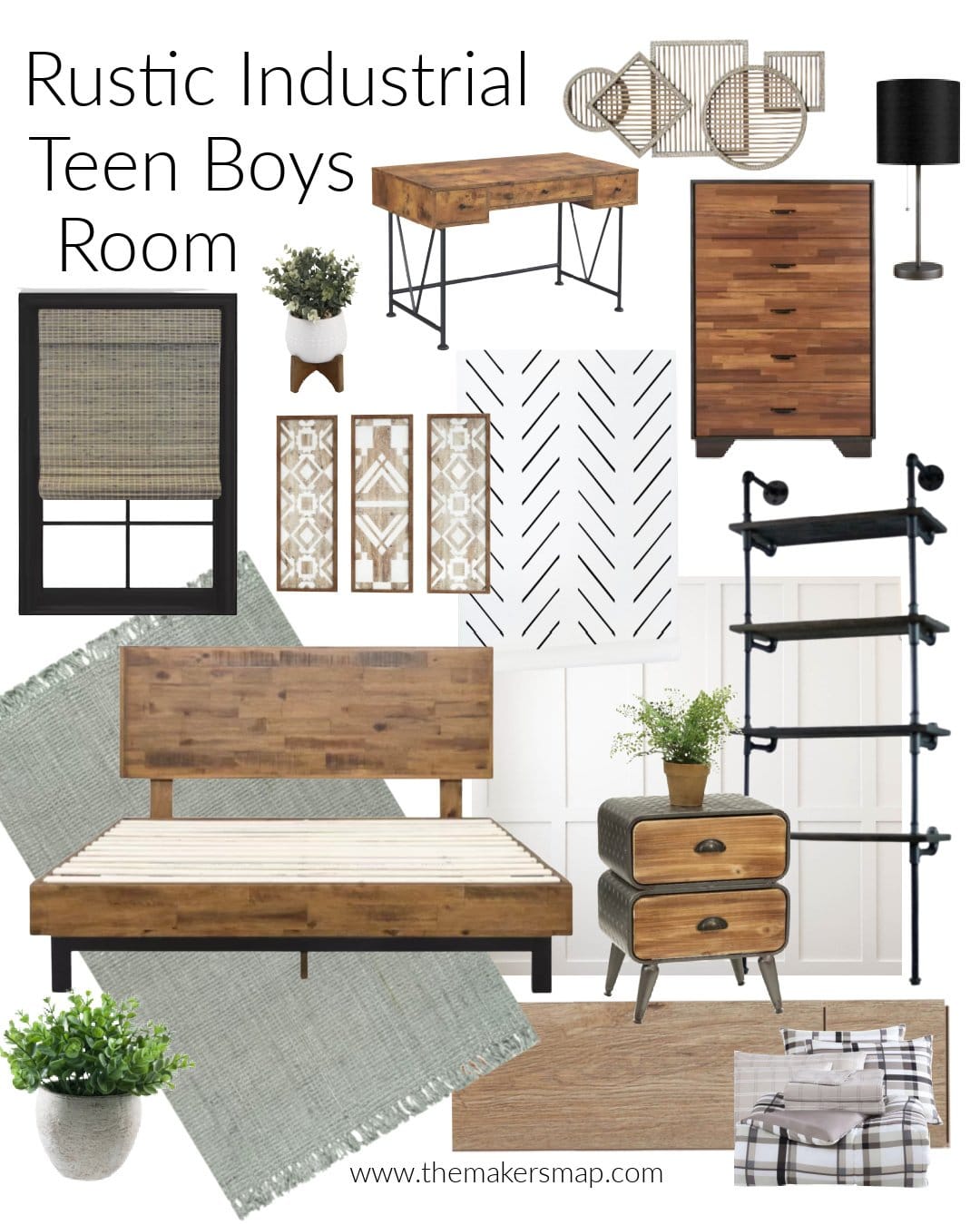 Teen Boy Rustic Industrial Room Inspiration