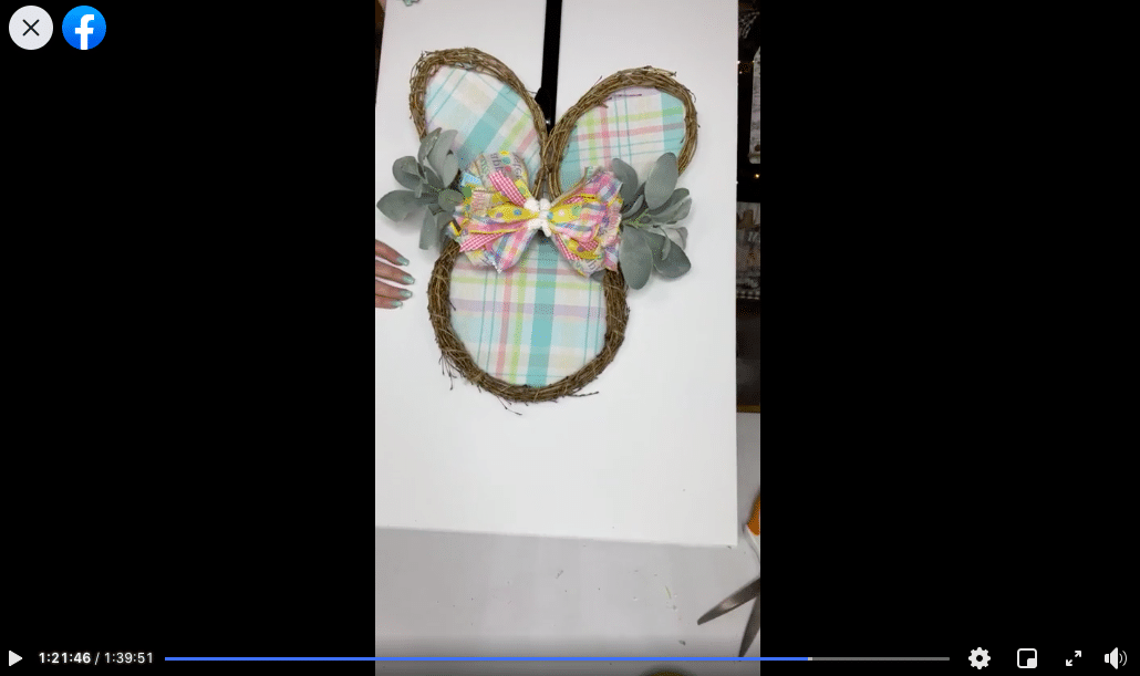 DIY Pastel Plaid and Grapevine Bunny