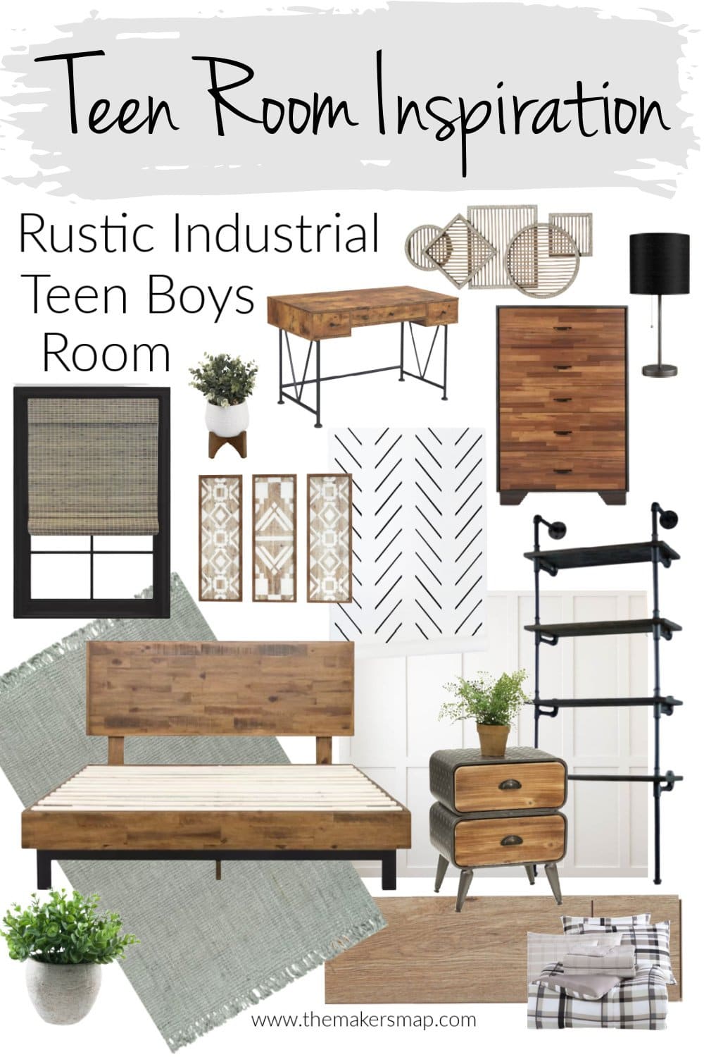 Teen Boy Rustic Industrial Room Inspiration