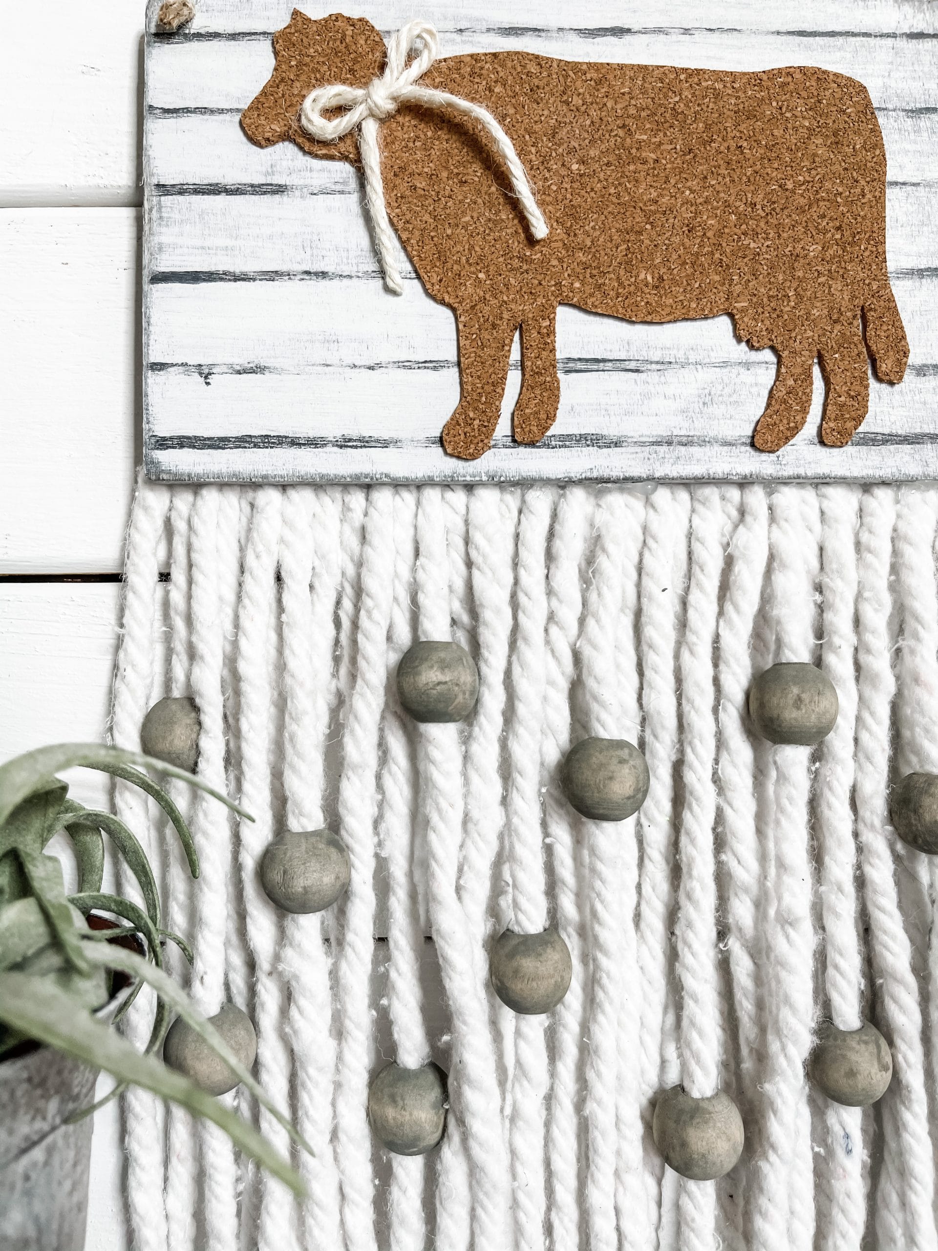 DIY Farmhouse Decor with Corkboard Cow