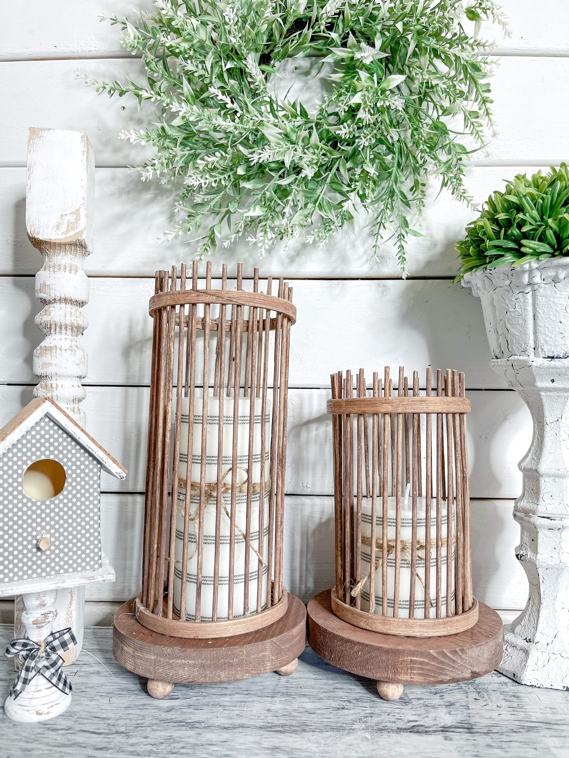 DIY Dollar Tree Farmhouse Candle Bases