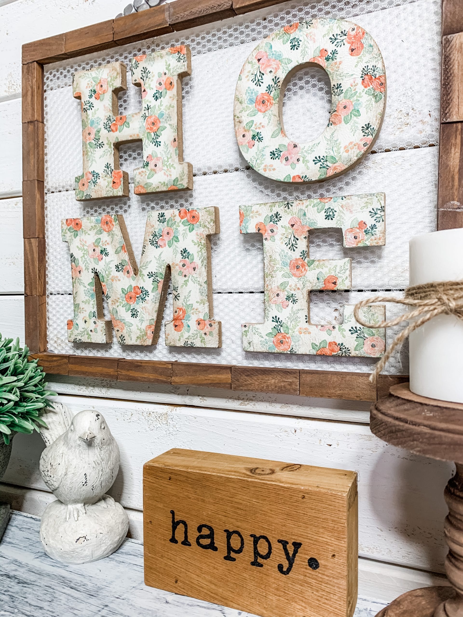 Dollar Tree DIY Shabby Chic Home Sign