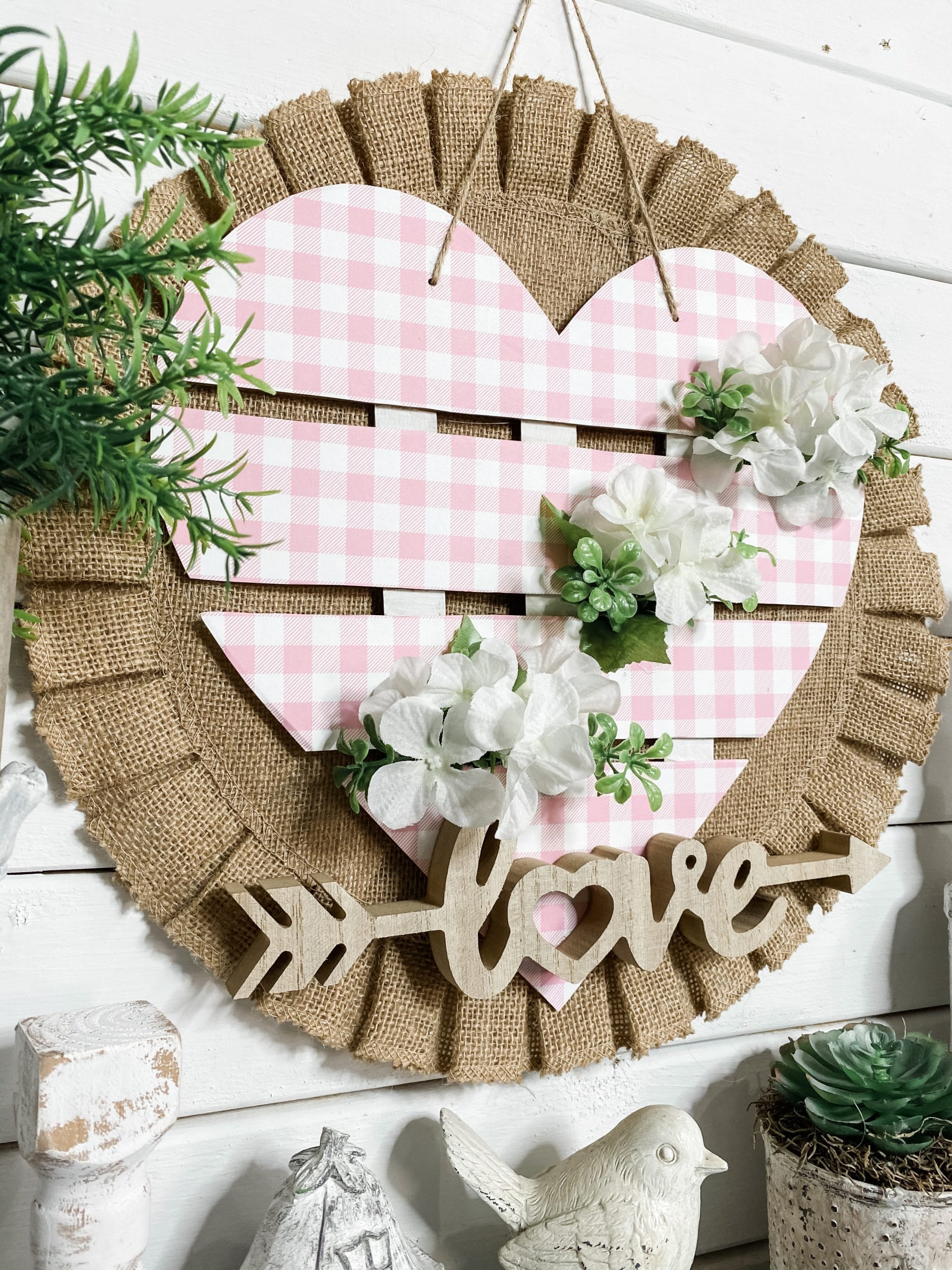 Dollar Tree Heart Spring Door Hanger