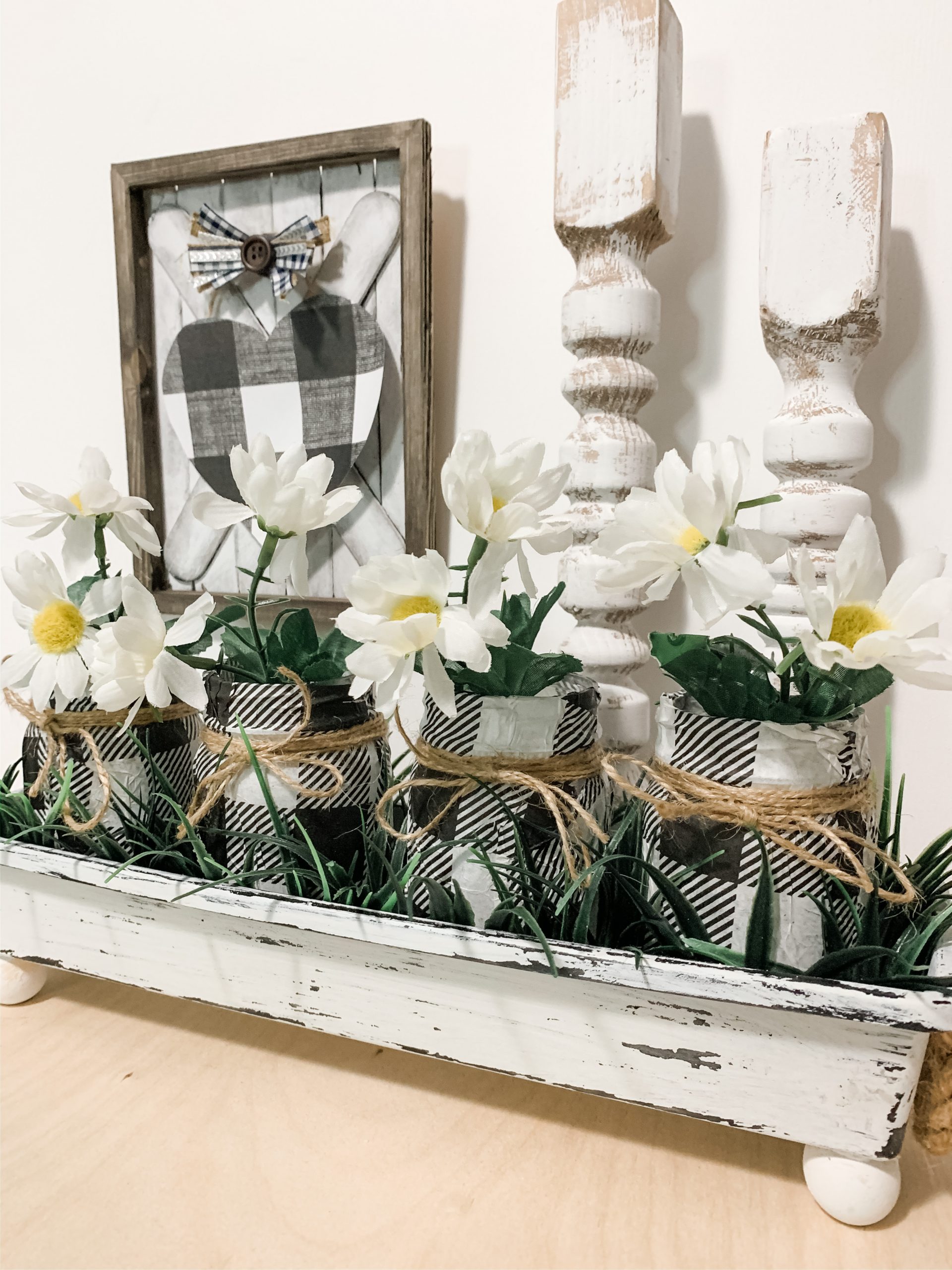 DIY Buffalo Check Farmhouse Planter