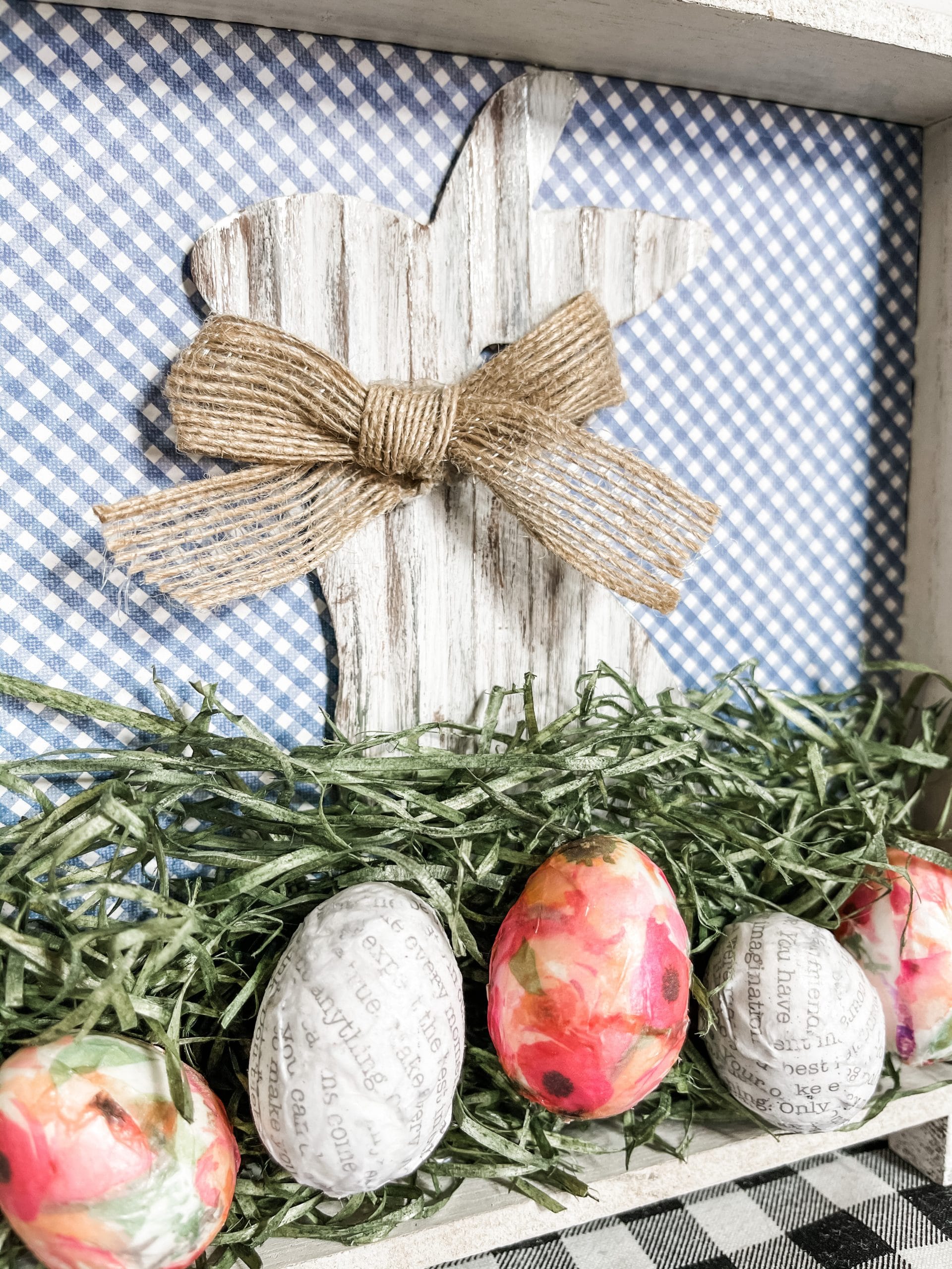 DIY Dollar Tree Easter Decor with Decoupaged Eggs
