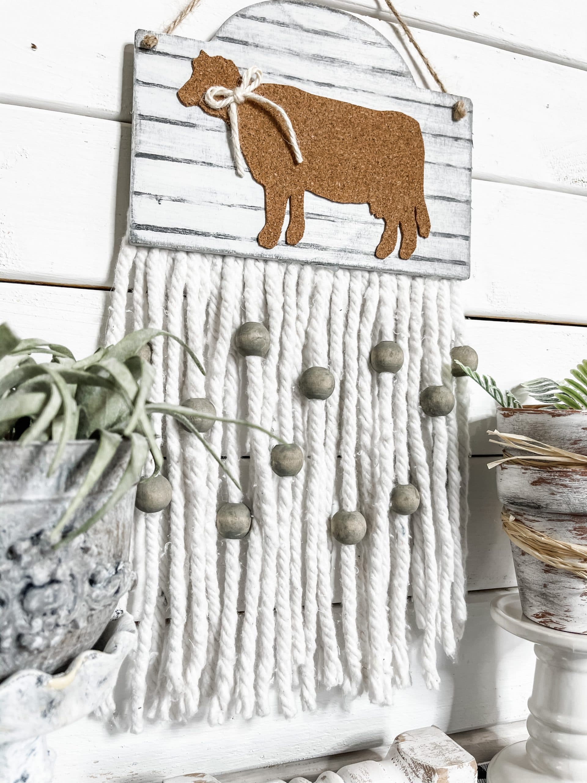 DIY Farmhouse Decor with Corkboard Cow