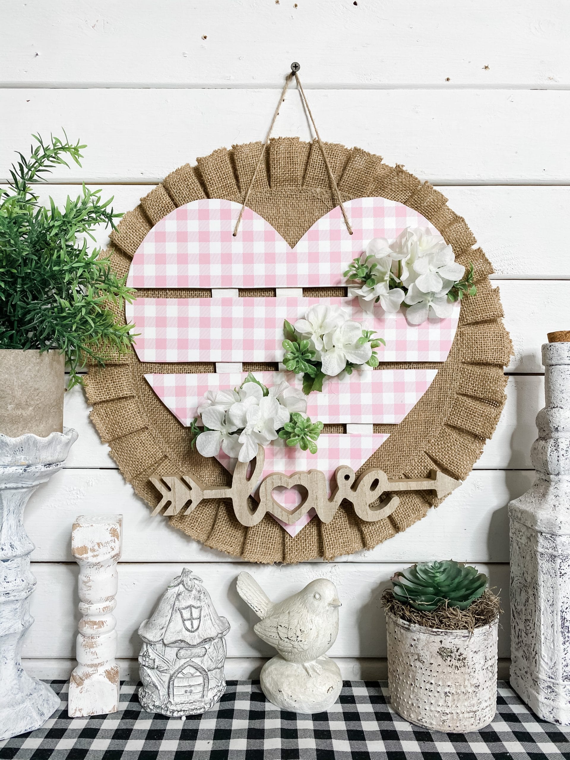 Dollar Tree Heart Spring Door Hanger