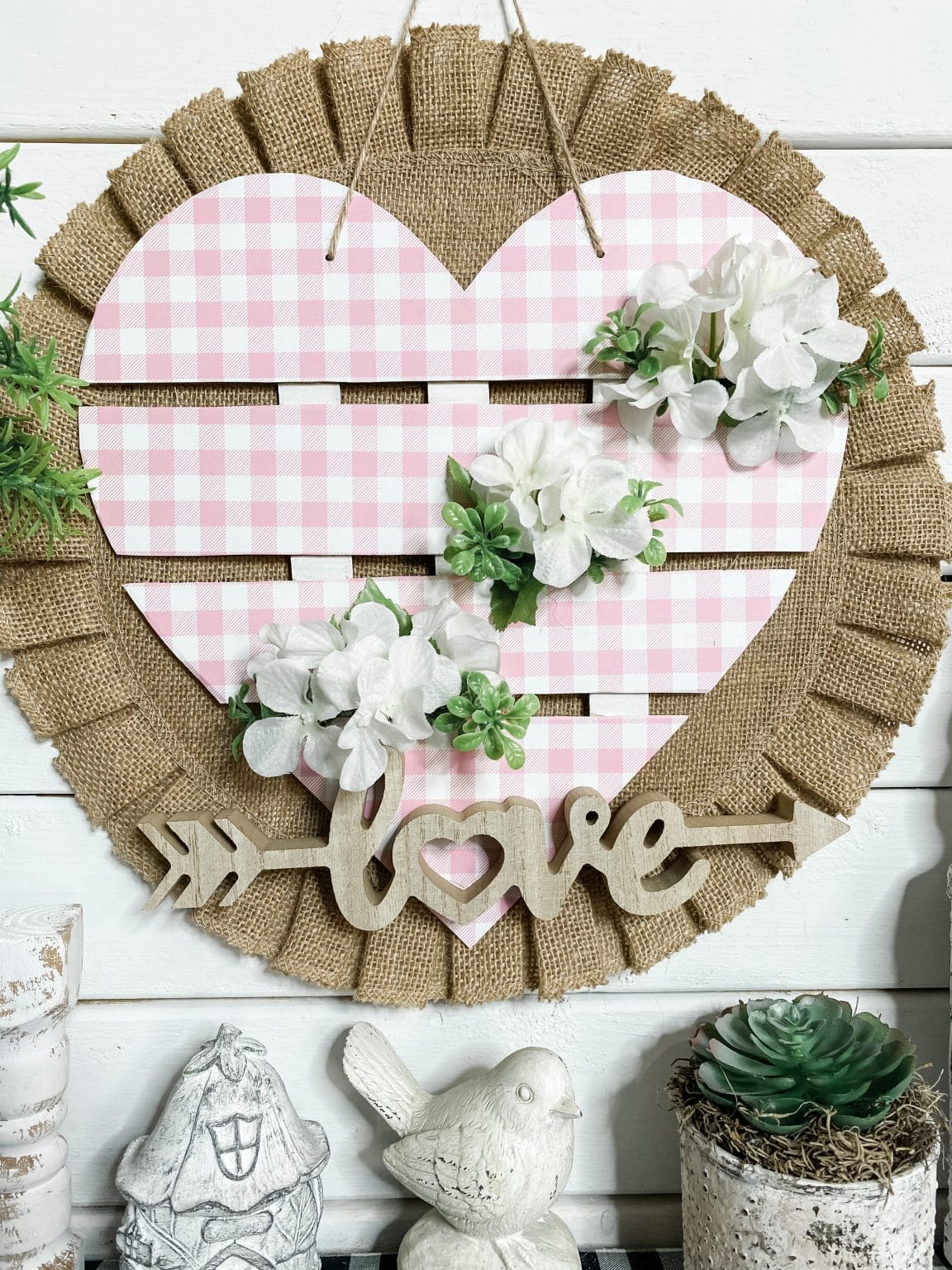 Dollar Tree Heart Spring Door Hanger Easy DIY Tutorial