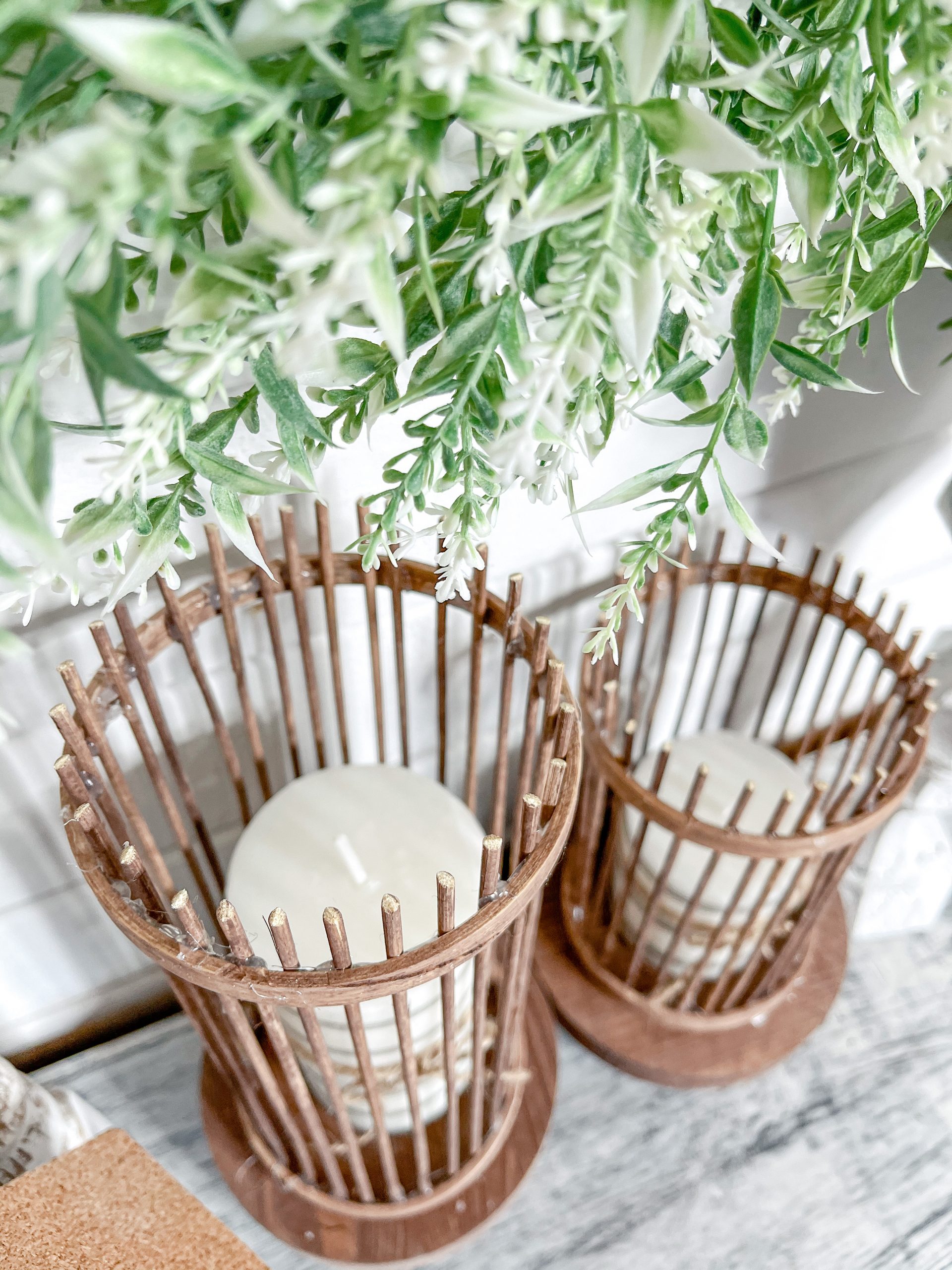 DIY Dollar Tree Farmhouse Candle Bases