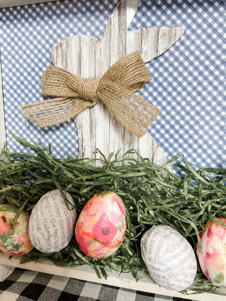 DIY Dollar Tree Easter Decor with Decoupaged Eggs - Easy Easter Decor