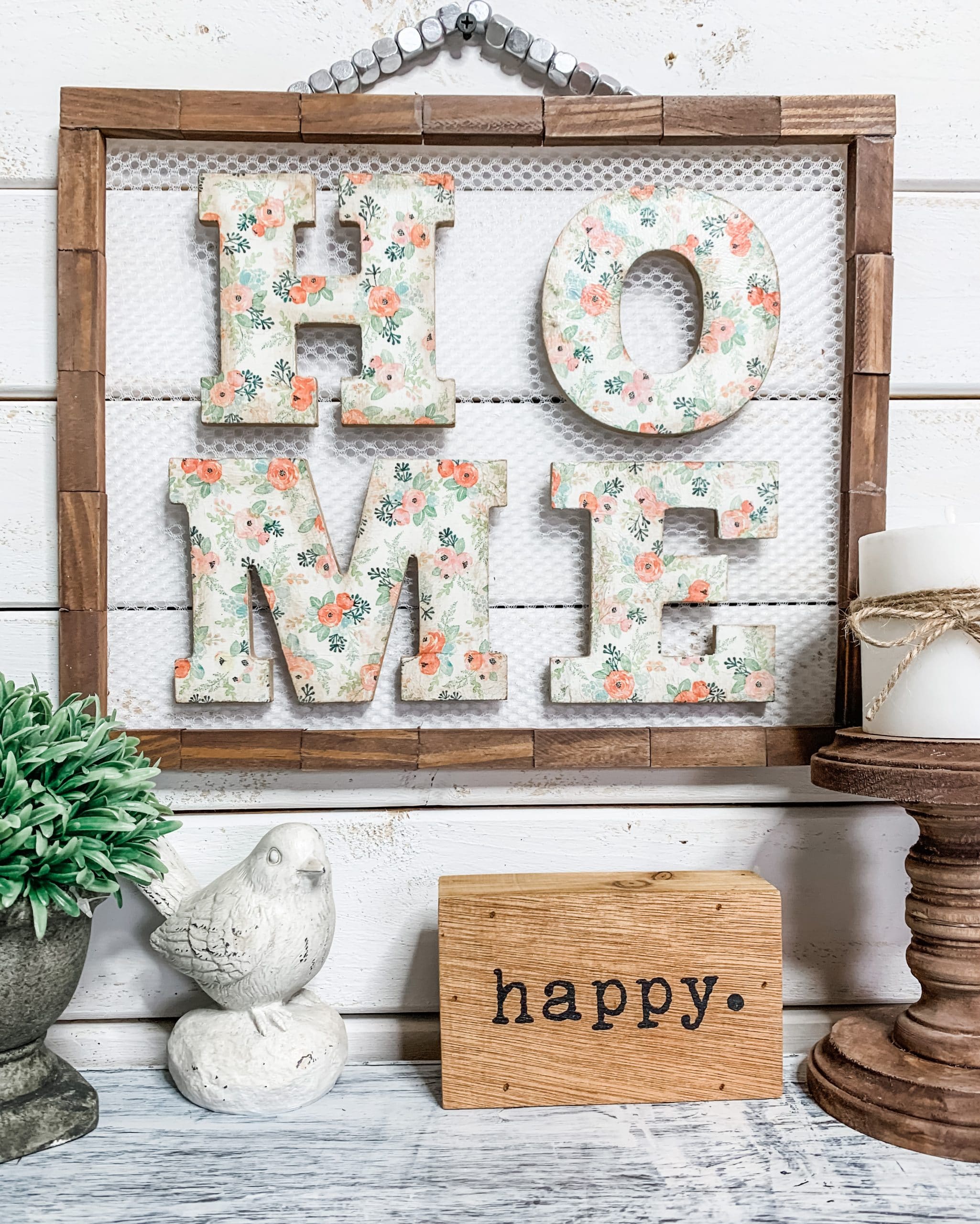 Dollar Tree DIY Shabby Chic Home Sign