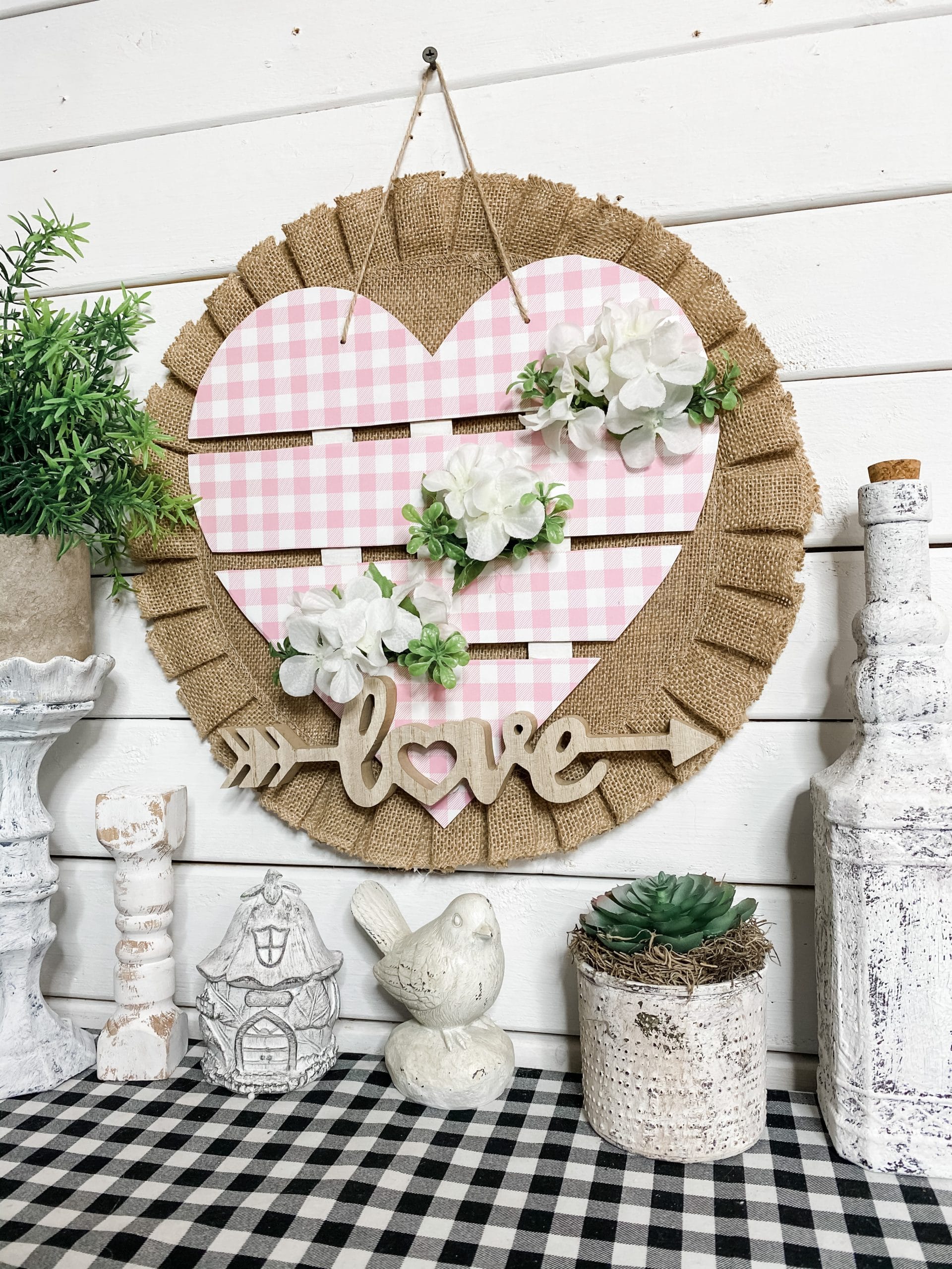 Dollar Tree Heart Spring Door Hanger