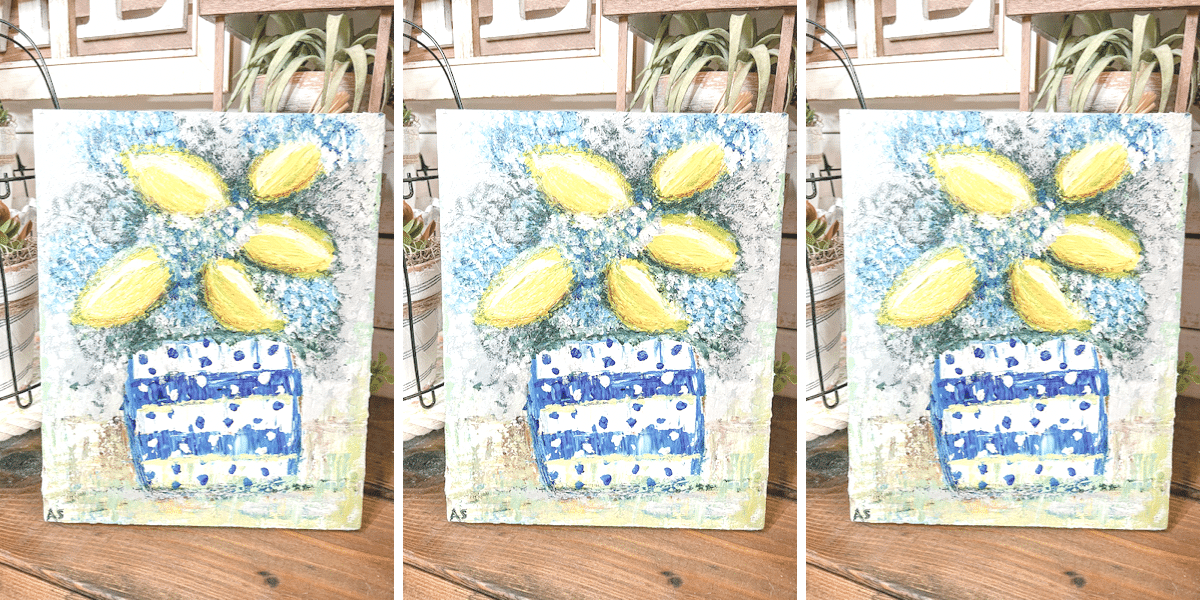 Flowers and Lemons Acrylic Painting