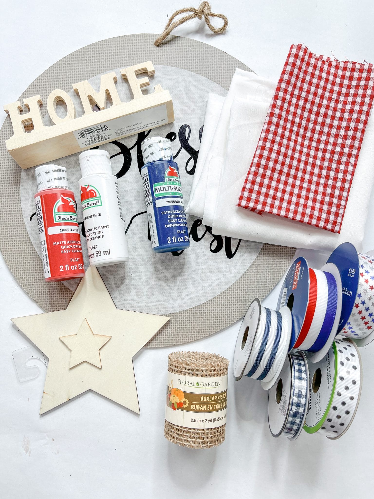 DIY Dollar Tree Patriotic Door Hanger Easy Decor DIY Tutorial